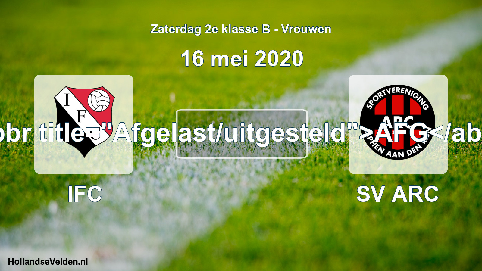 Scheduled Match: IFC - SV ARC (16 May 2020)