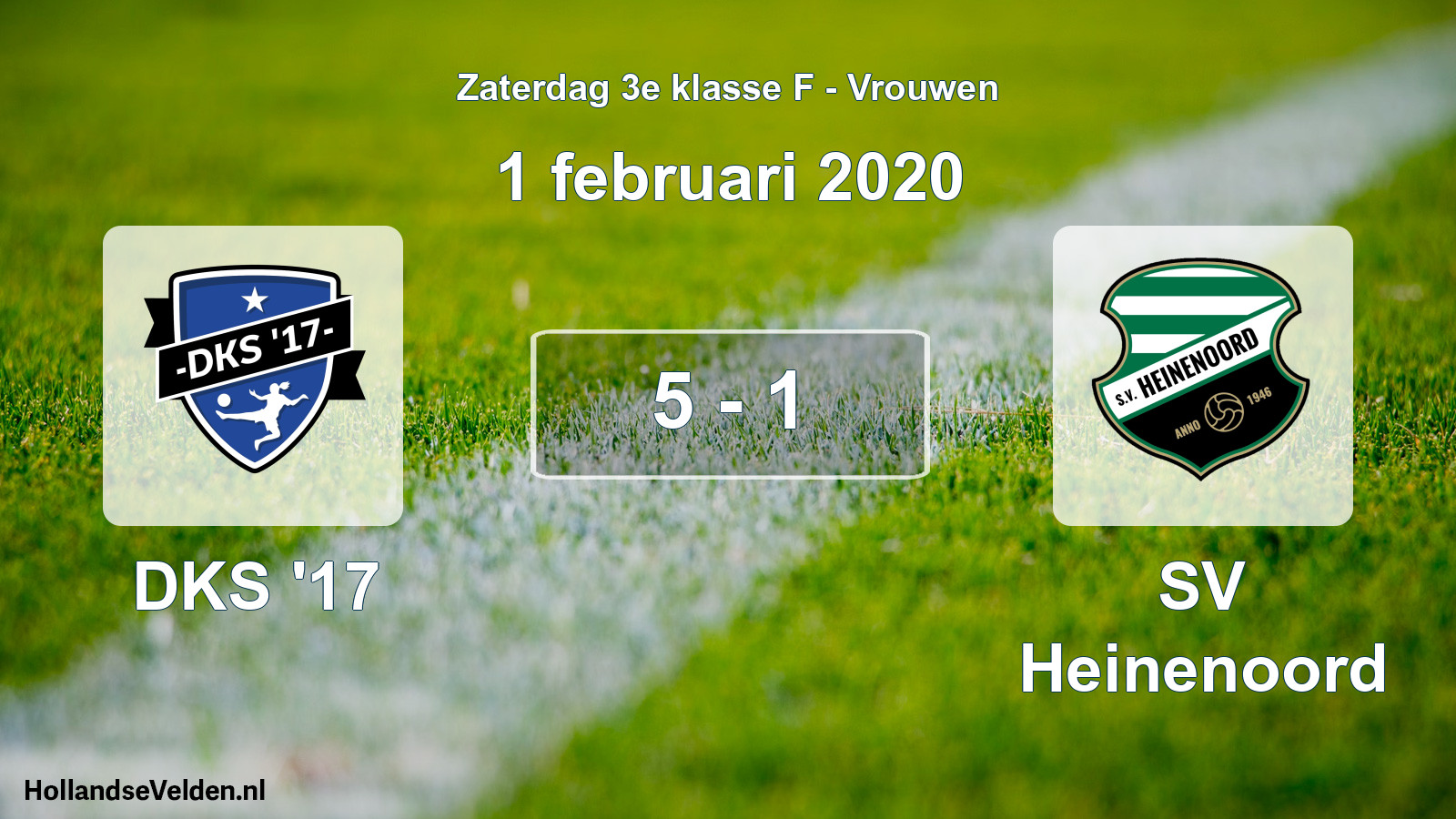 Gespeelde wedstrijd: DKS '17 - SV Heinenoord 5 - 1 (1 februari 2020)