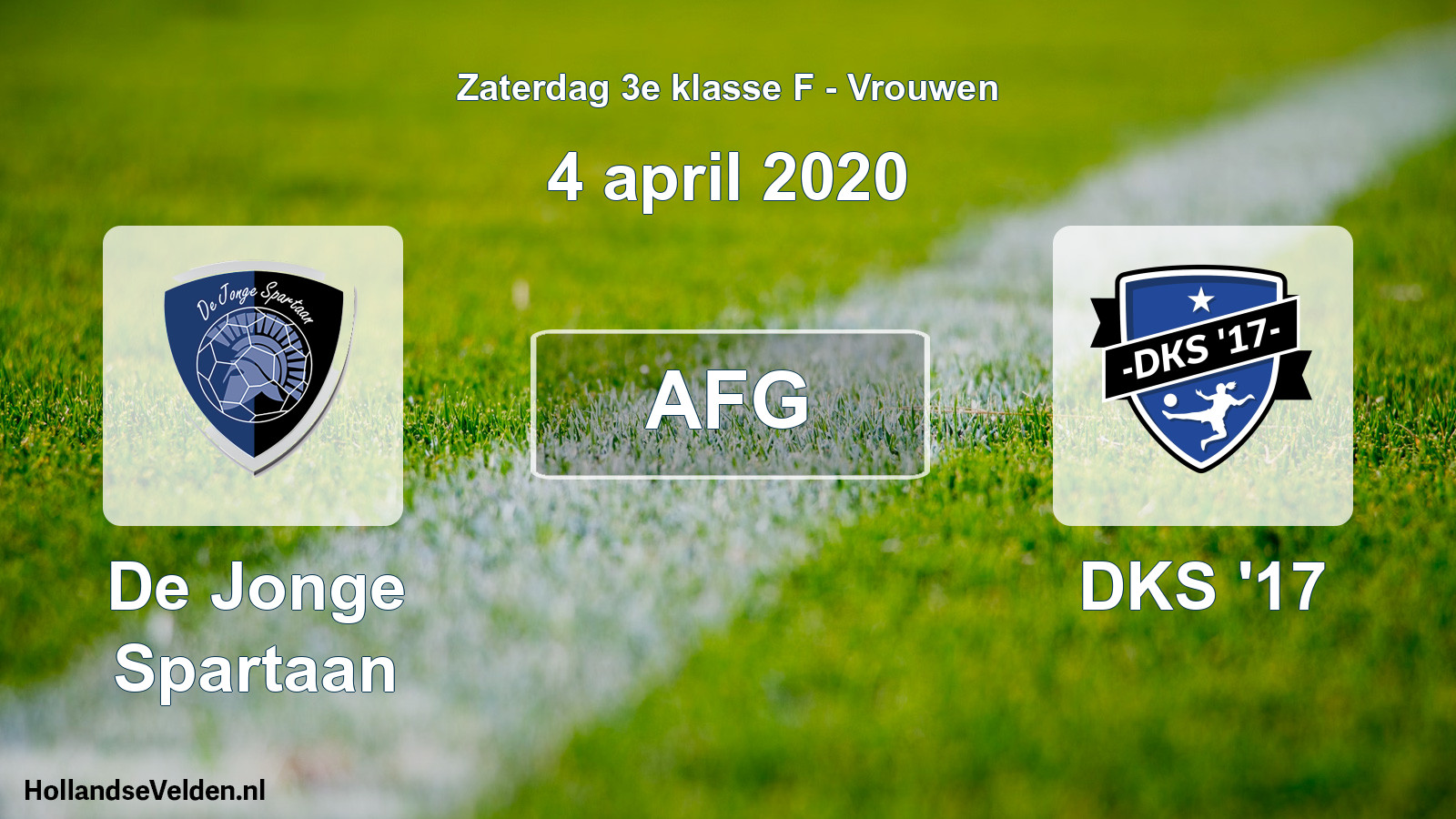 Geplande wedstrijd: De Jonge Spartaan - DKS '17 (4 april 2020)