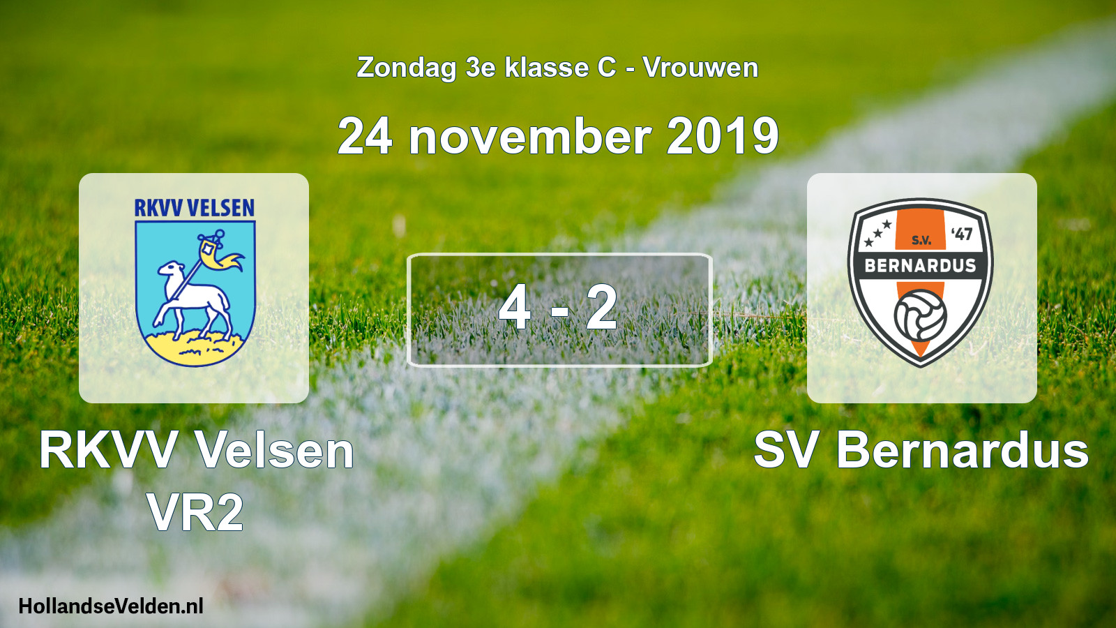 Total number of matches played: RKVV Velsen VR2 - SV Bernardus 4 - 2 (24 November 2019)
