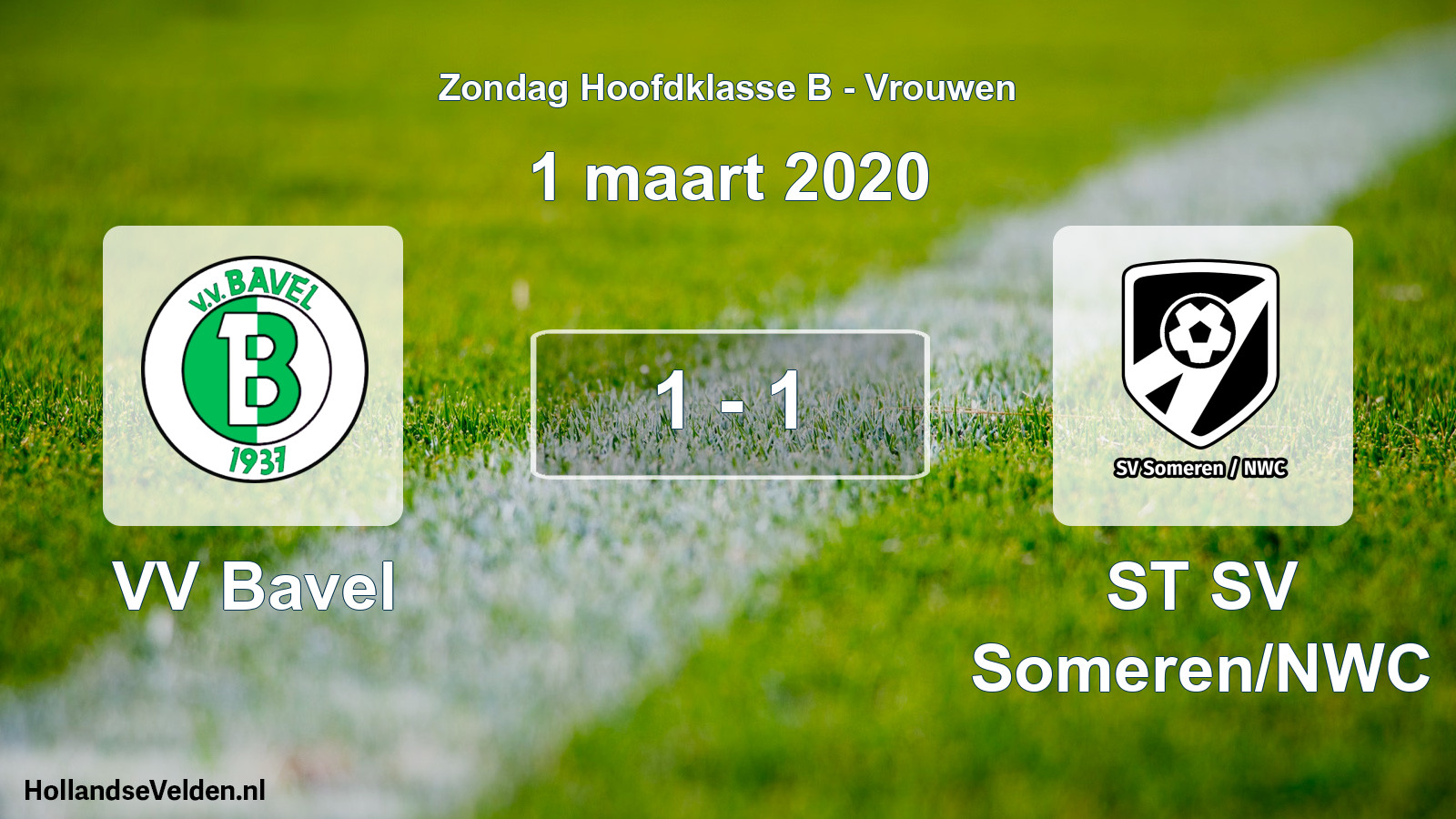 Gespeelde wedstrijd: VV Bavel - ST SV Someren/NWC 1 - 1 (1 maart 2020)
