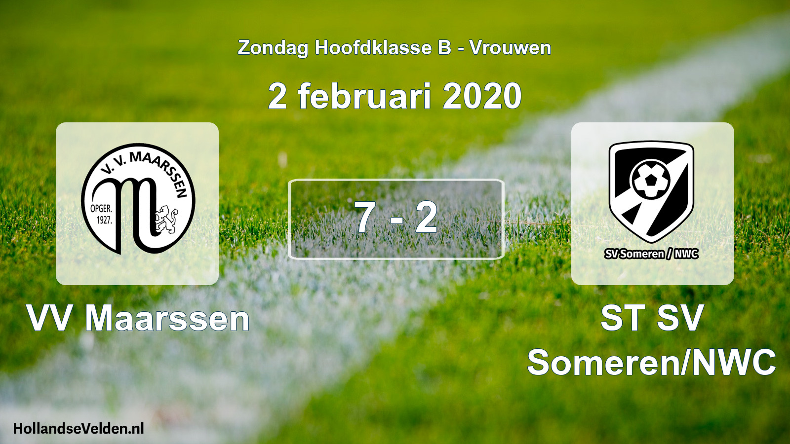 Gespeelde wedstrijd: VV Maarssen - ST SV Someren/NWC 7 - 2 (2 februari 2020)