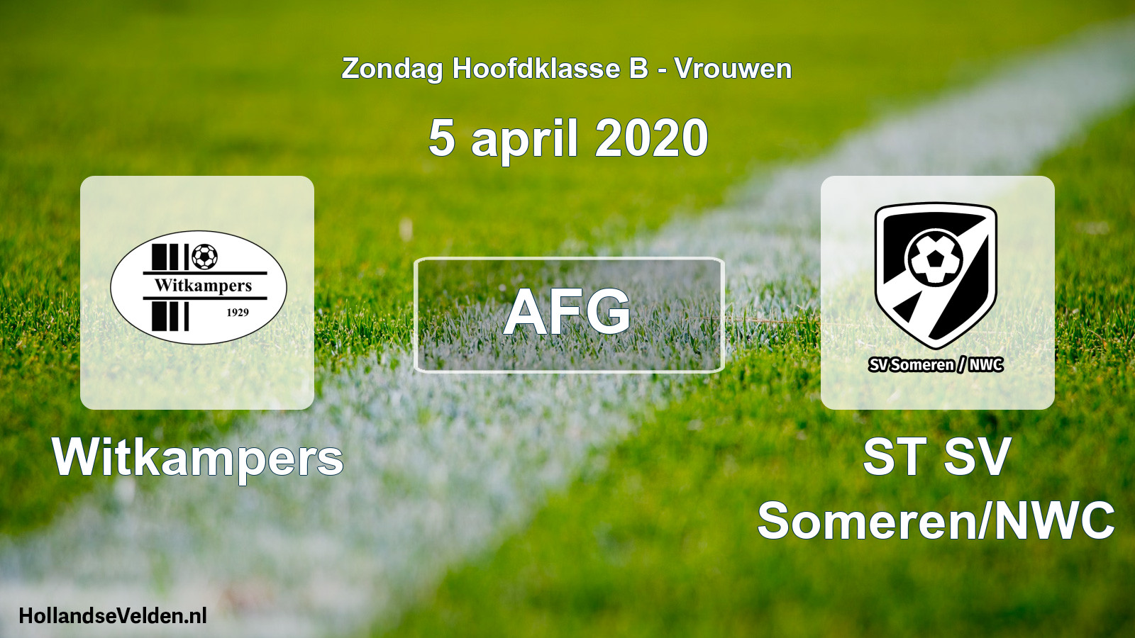 Geplande wedstrijd: Witkampers - ST SV Someren/NWC (5 april 2020)