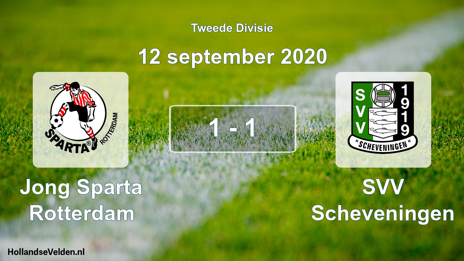 Total number of matches played: Jong Sparta Rotterdam - SVV Scheveningen 1 - 1 (12 September 2020)
