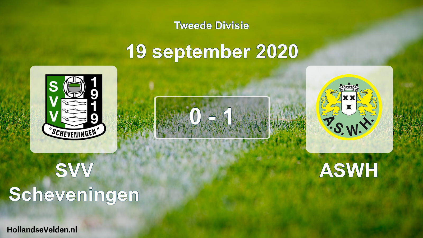 Total number of matches played: SVV Scheveningen - ASWH 0 - 1 (19 September 2020)