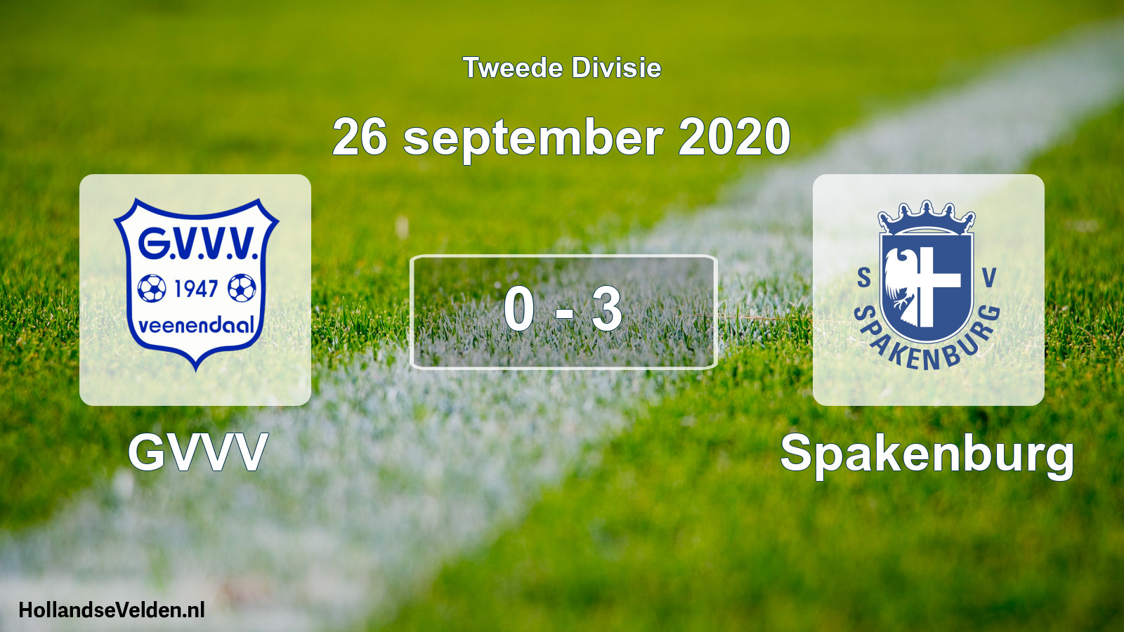 Total number of matches played: GVVV - Spakenburg 0 - 3 (26 September 2020)