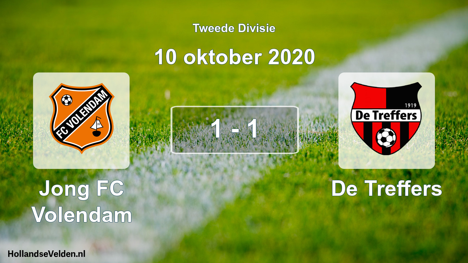Total number of matches played: Jong FC Volendam - De Treffers 1 - 1 (10 October 2020)