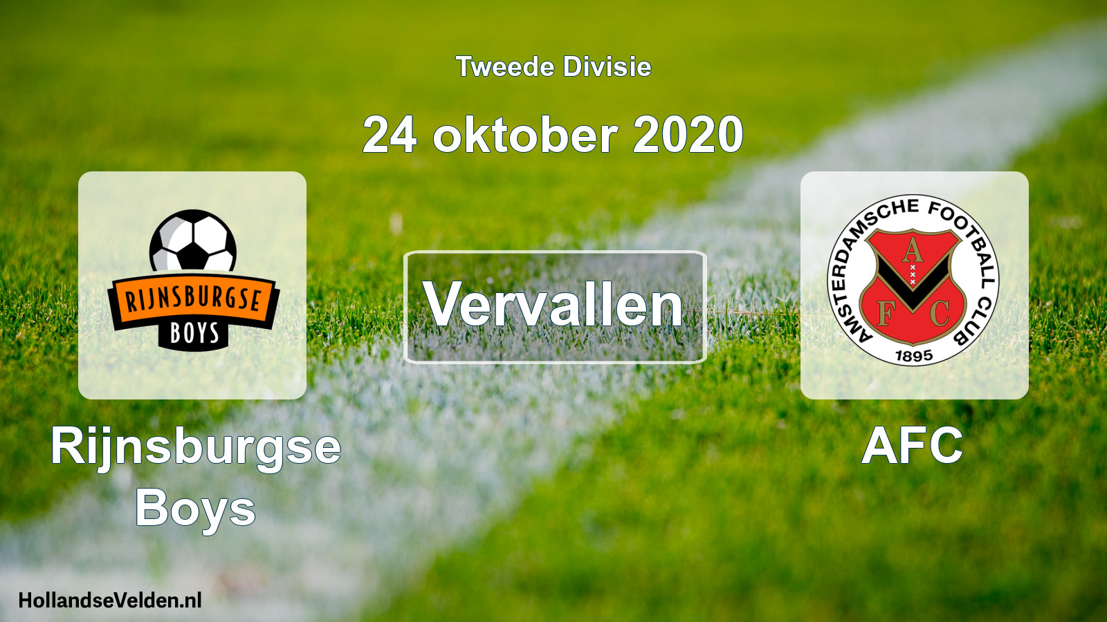 Scheduled Match: Rijnsburgse Boys - AFC (24 October 2020)