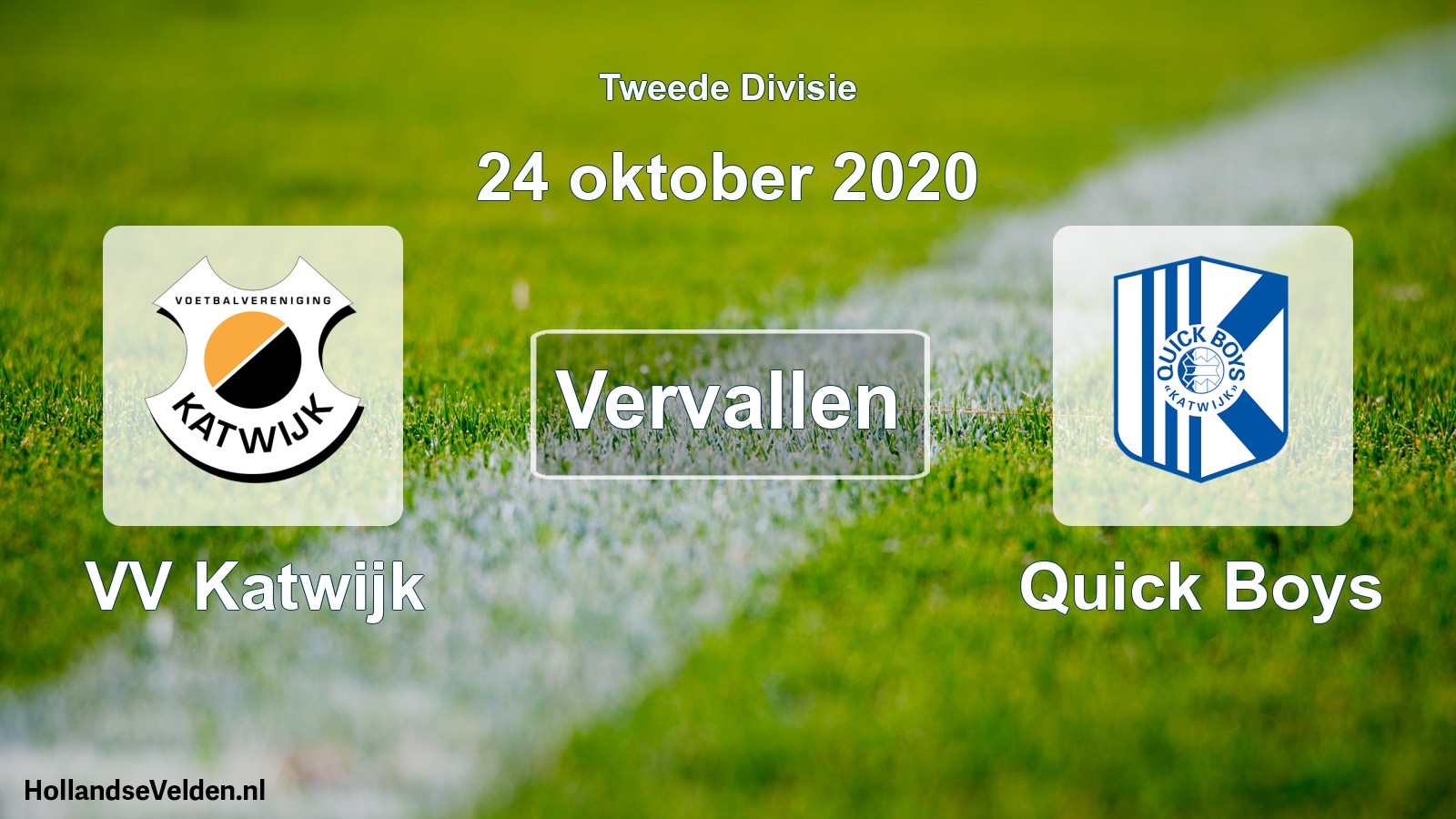 Scheduled Match: VV Katwijk - Quick Boys (24 October 2020)