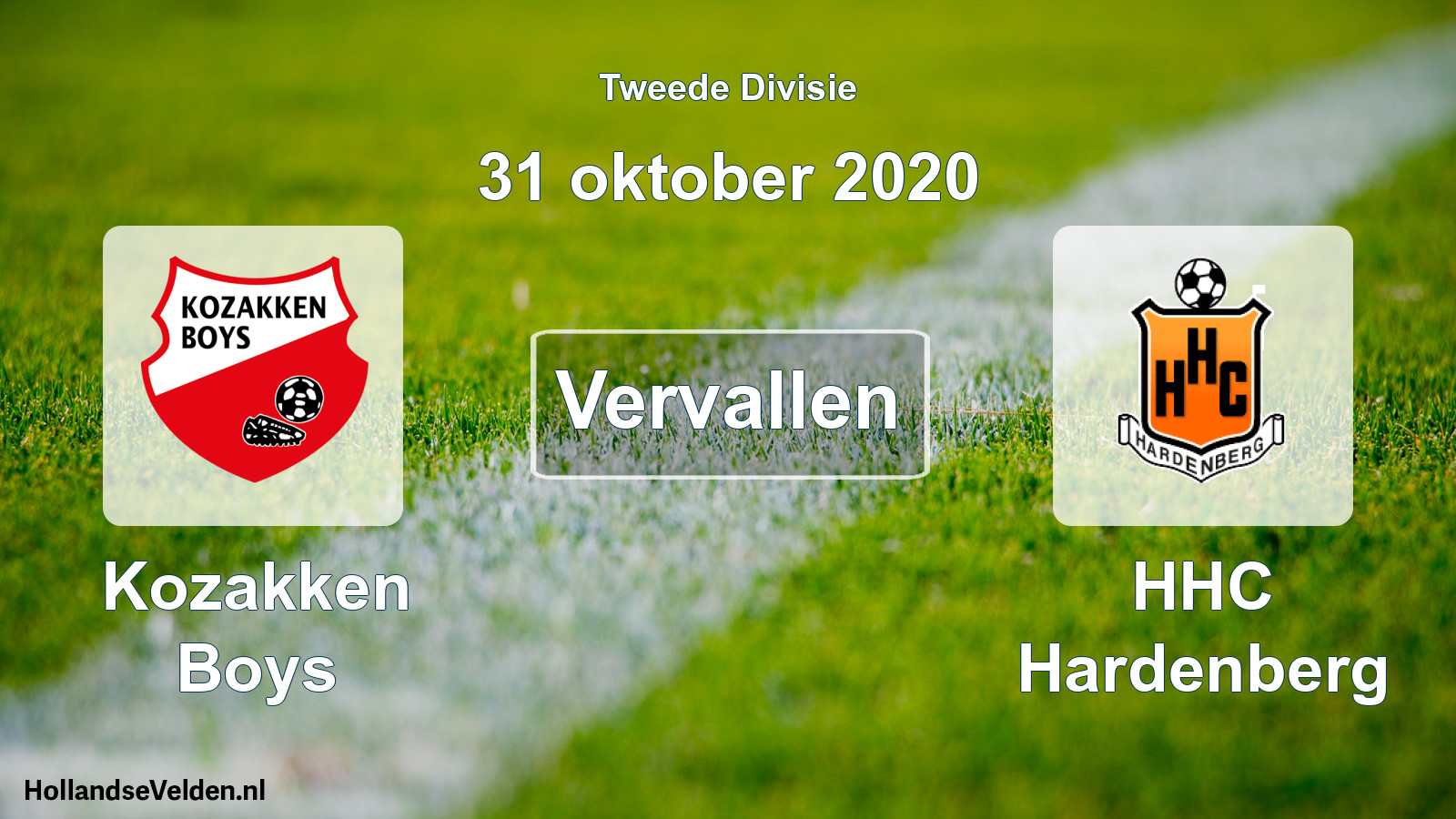 Scheduled Match: Kozakken Boys - HHC Hardenberg (31 October 2020)