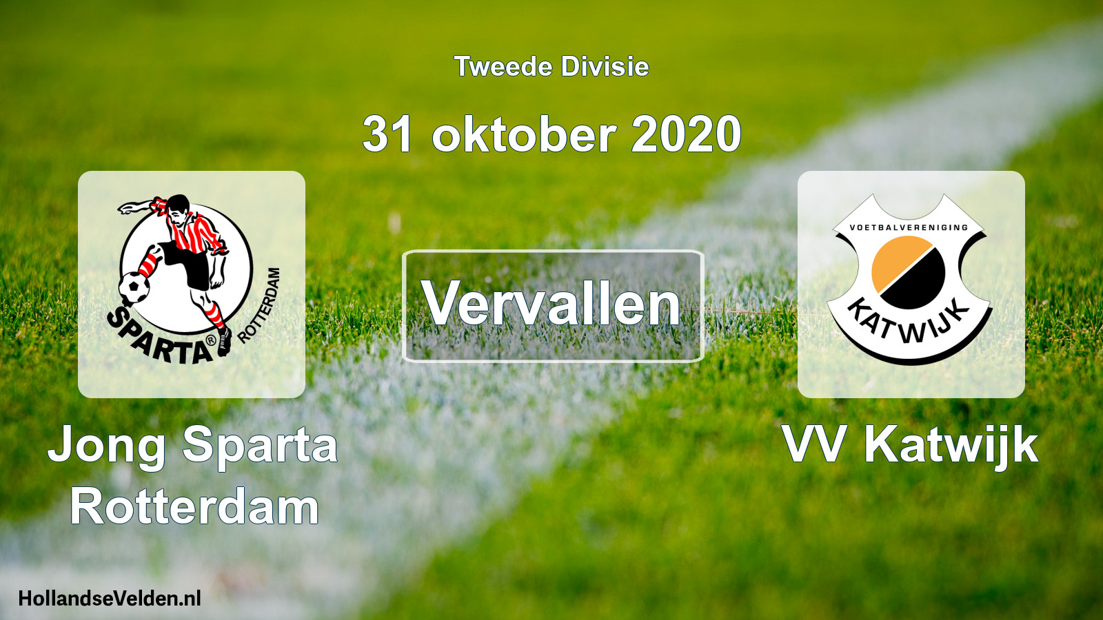 Scheduled Match: Jong Sparta Rotterdam - VV Katwijk (31 October 2020)