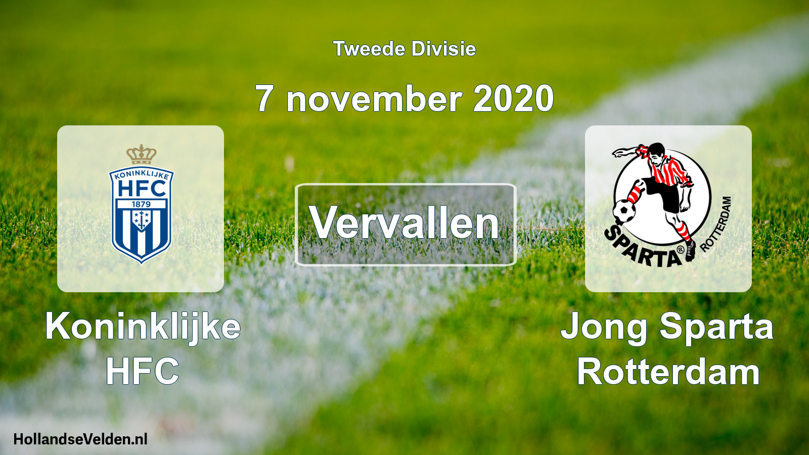 Scheduled Match: Koninklijke HFC - Jong Sparta Rotterdam (7 November 2020)