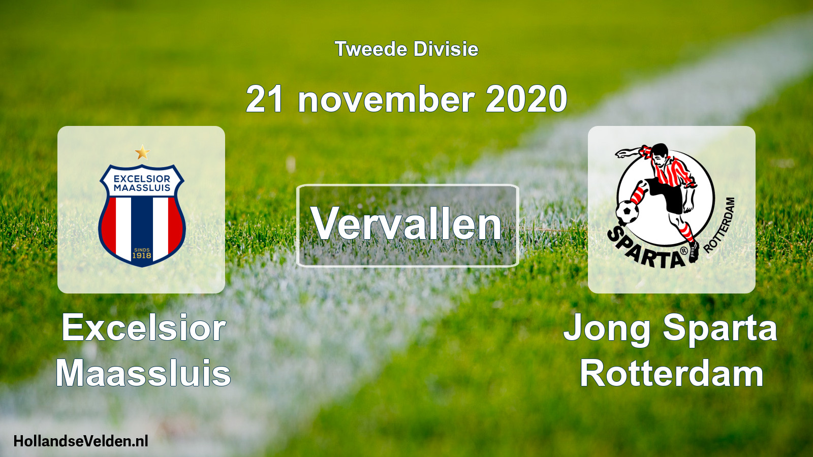 Scheduled Match: Excelsior Maassluis - Jong Sparta Rotterdam (21 November 2020)