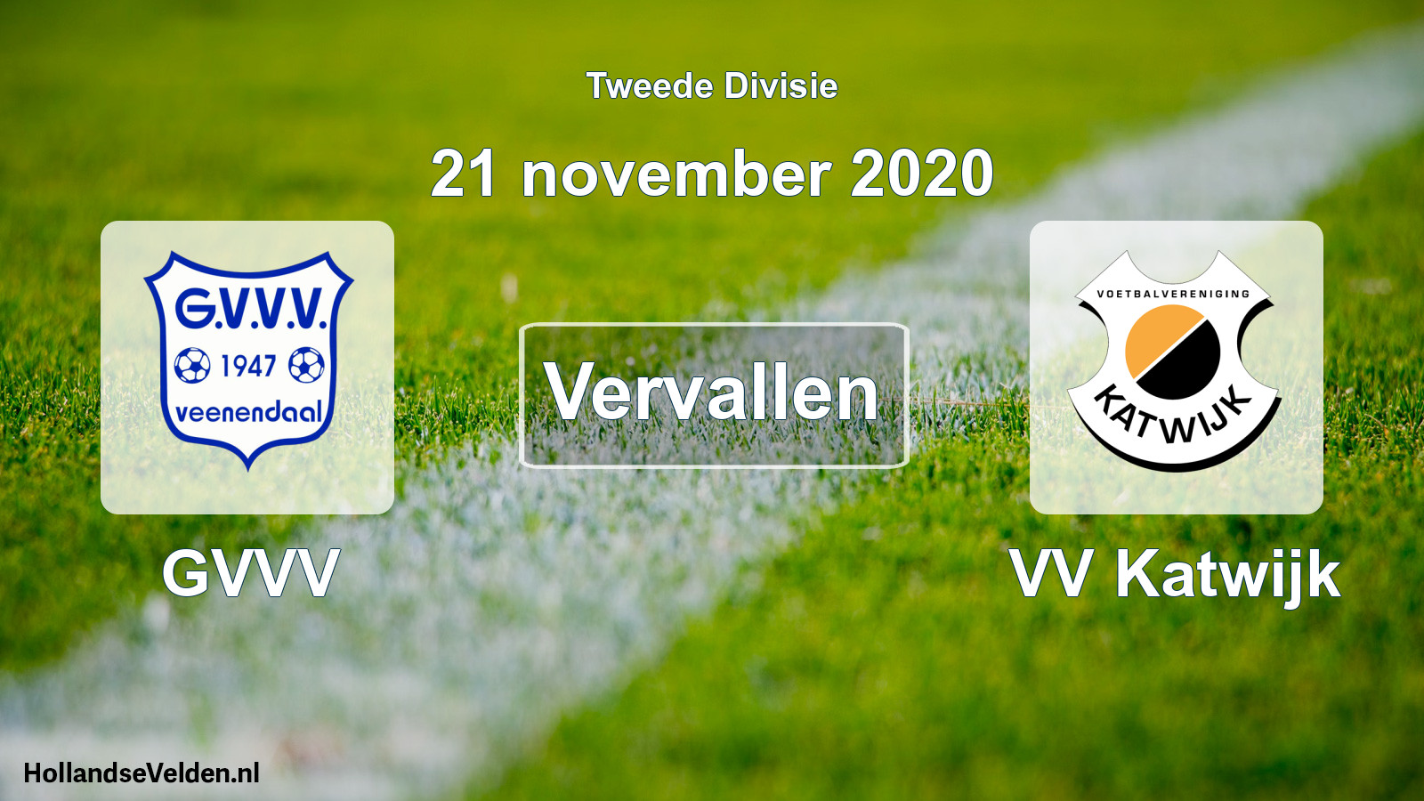 Scheduled Match: GVVV - VV Katwijk (21 November 2020)