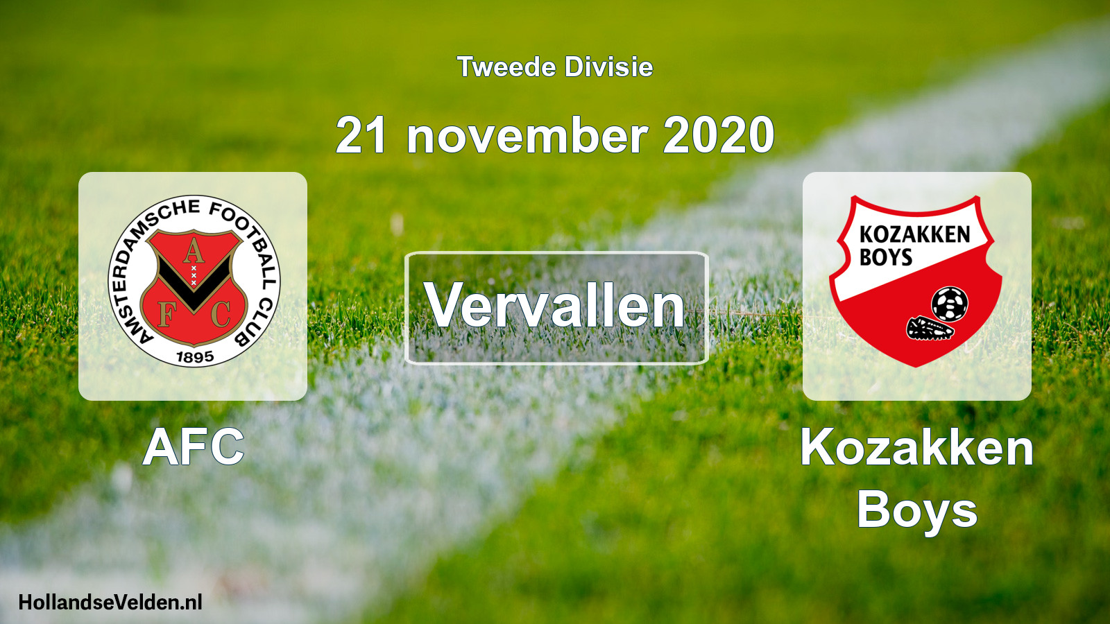 Scheduled Match: AFC - Kozakken Boys (21 November 2020)