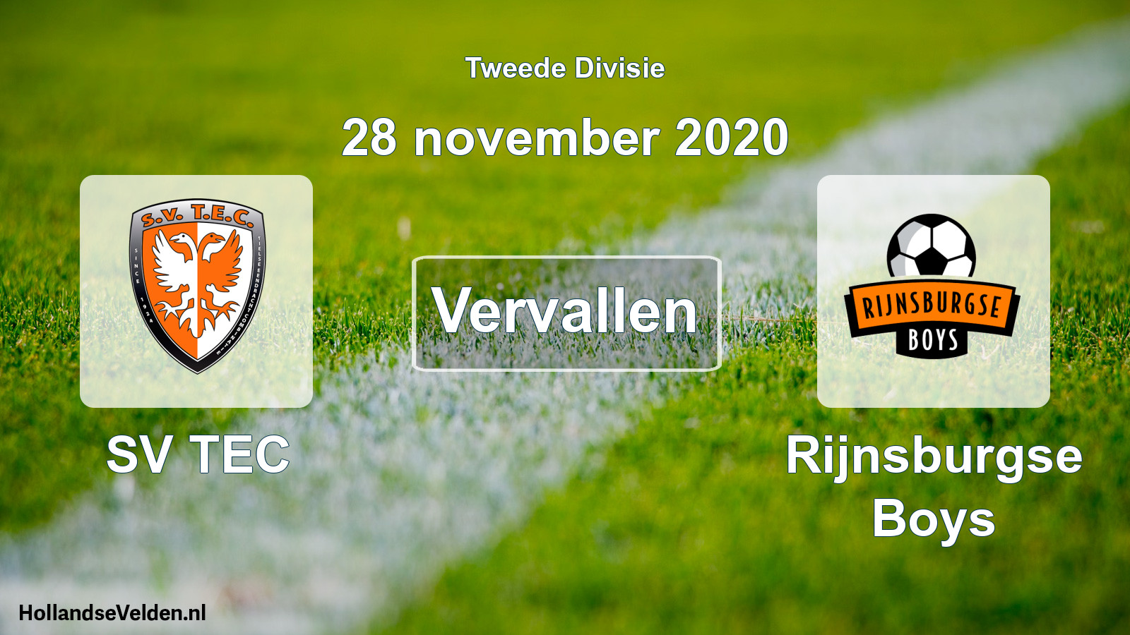 Scheduled Match: SV TEC - Rijnsburgse Boys (28 November 2020)