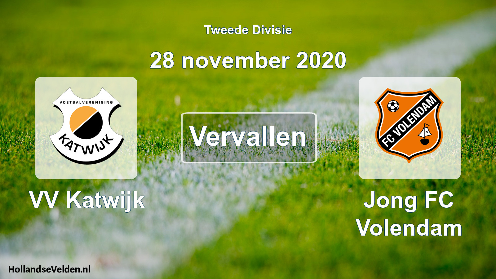 Scheduled Match: VV Katwijk - Jong FC Volendam (28 November 2020)