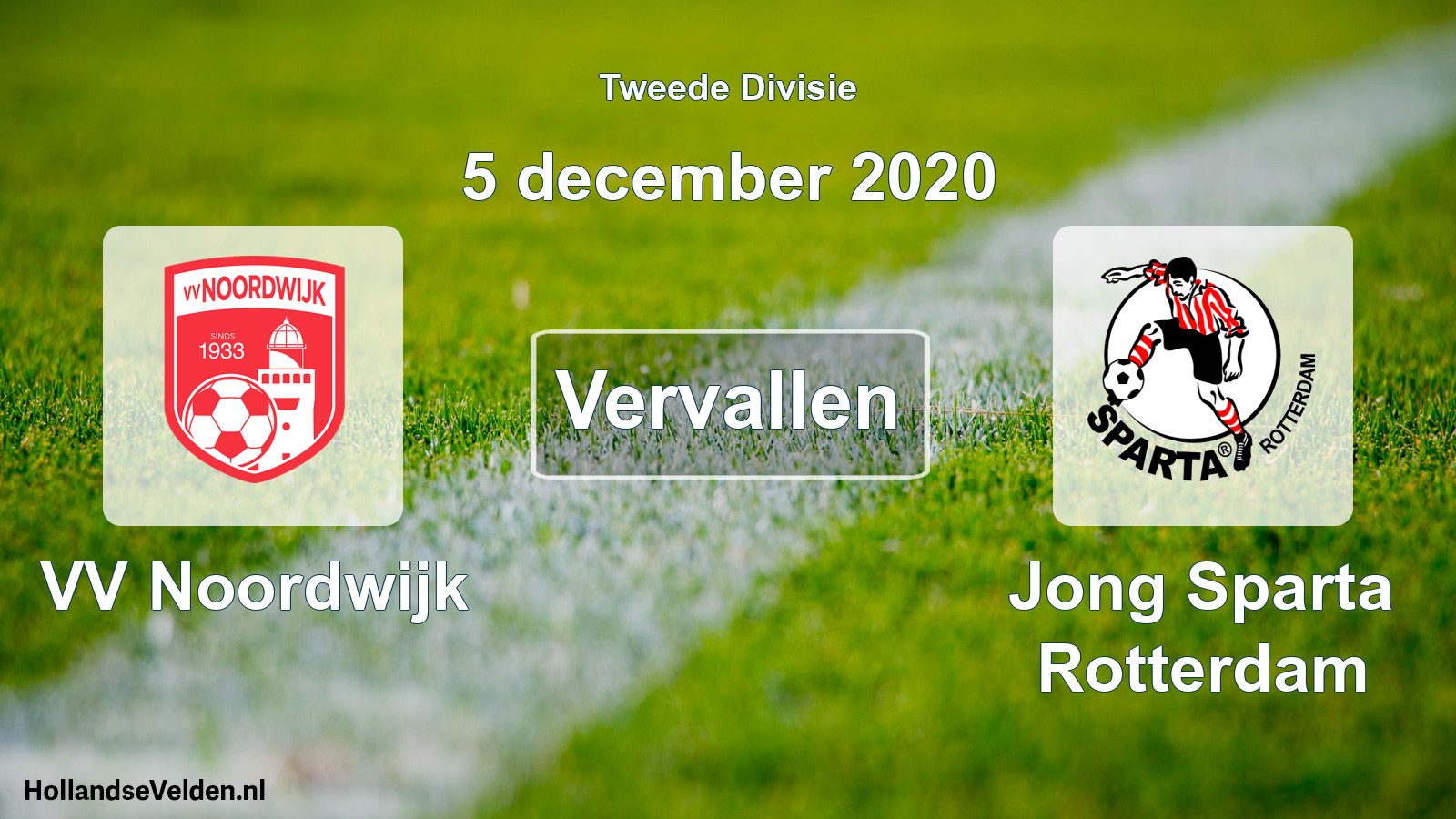 Scheduled Match: VV Noordwijk - Jong Sparta Rotterdam (5 December 2020)