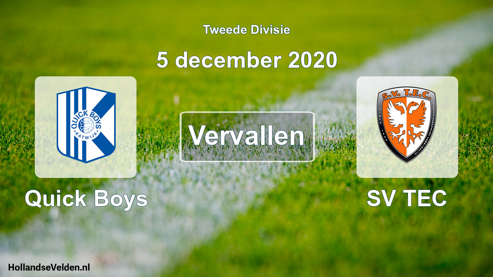 Scheduled Match: Quick Boys - SV TEC (5 December 2020)