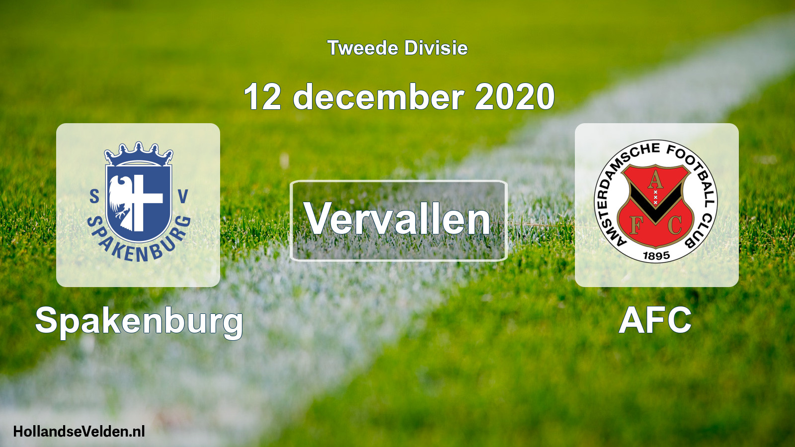 Scheduled Match: Spakenburg - AFC (12 December 2020)