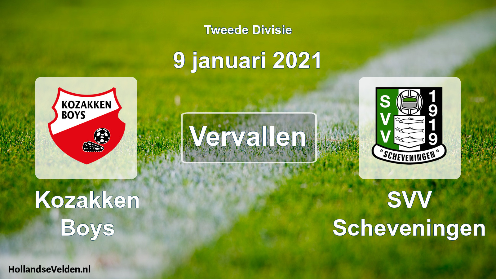 Scheduled Match: Kozakken Boys - SVV Scheveningen (9 January 2021)