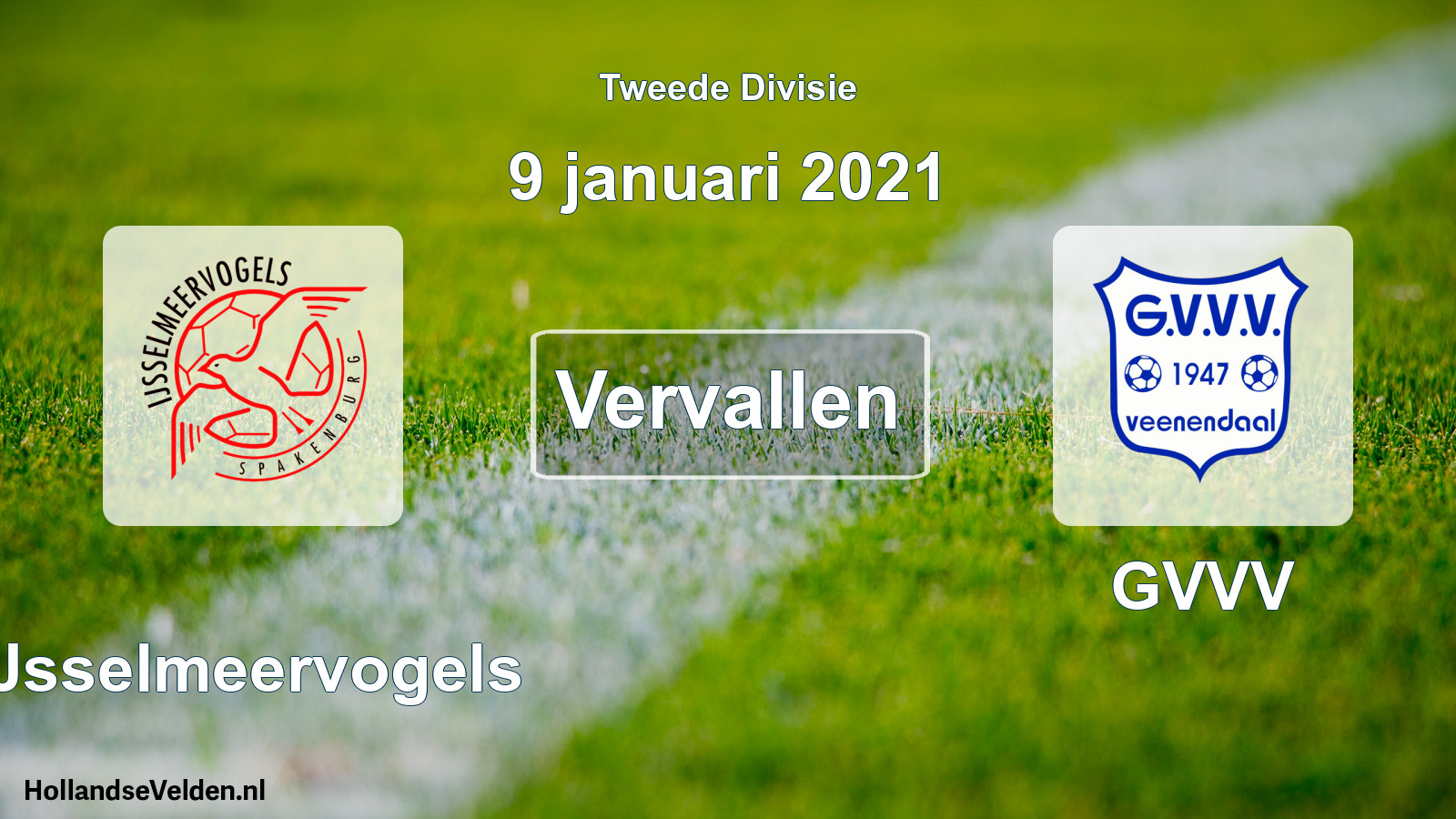 Scheduled Match: IJsselmeervogels - GVVV (9 January 2021)