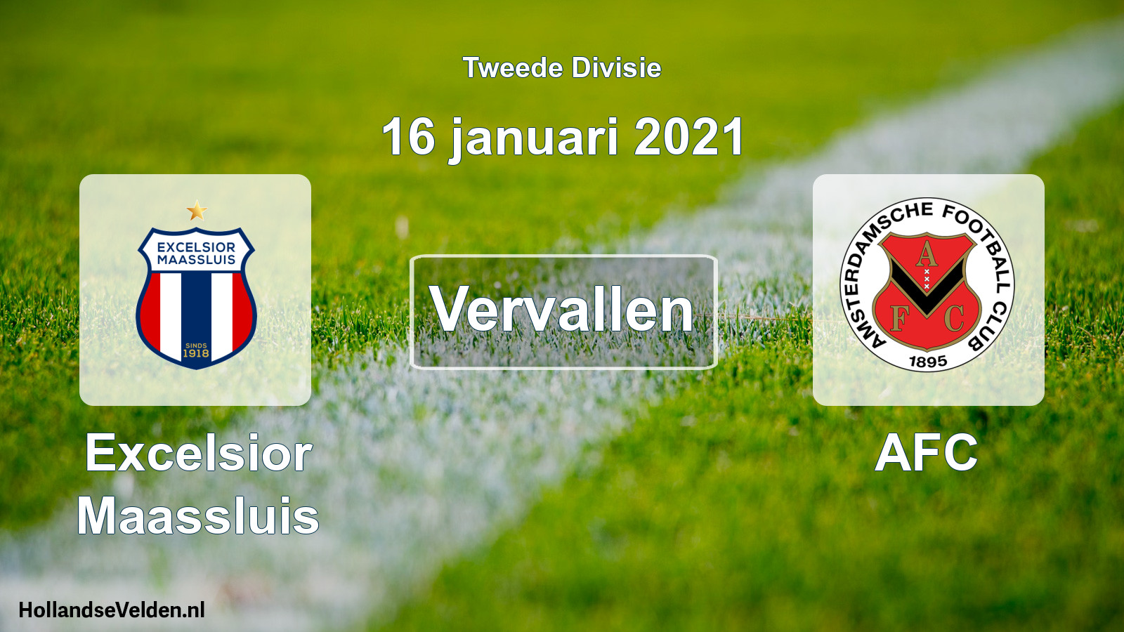 Scheduled Match: Excelsior Maassluis - AFC (16 January 2021)