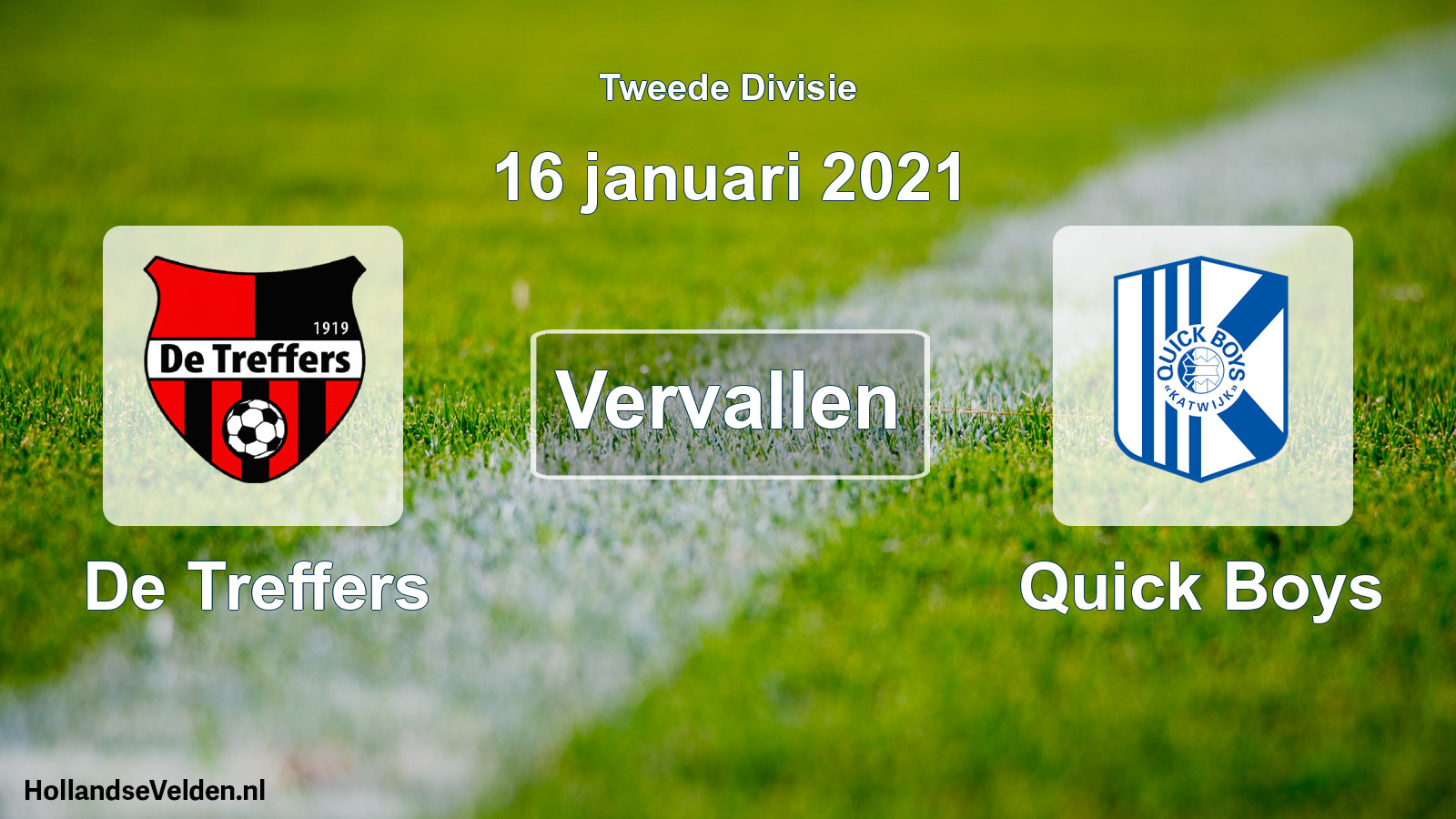 Scheduled Match: De Treffers - Quick Boys (16 January 2021)