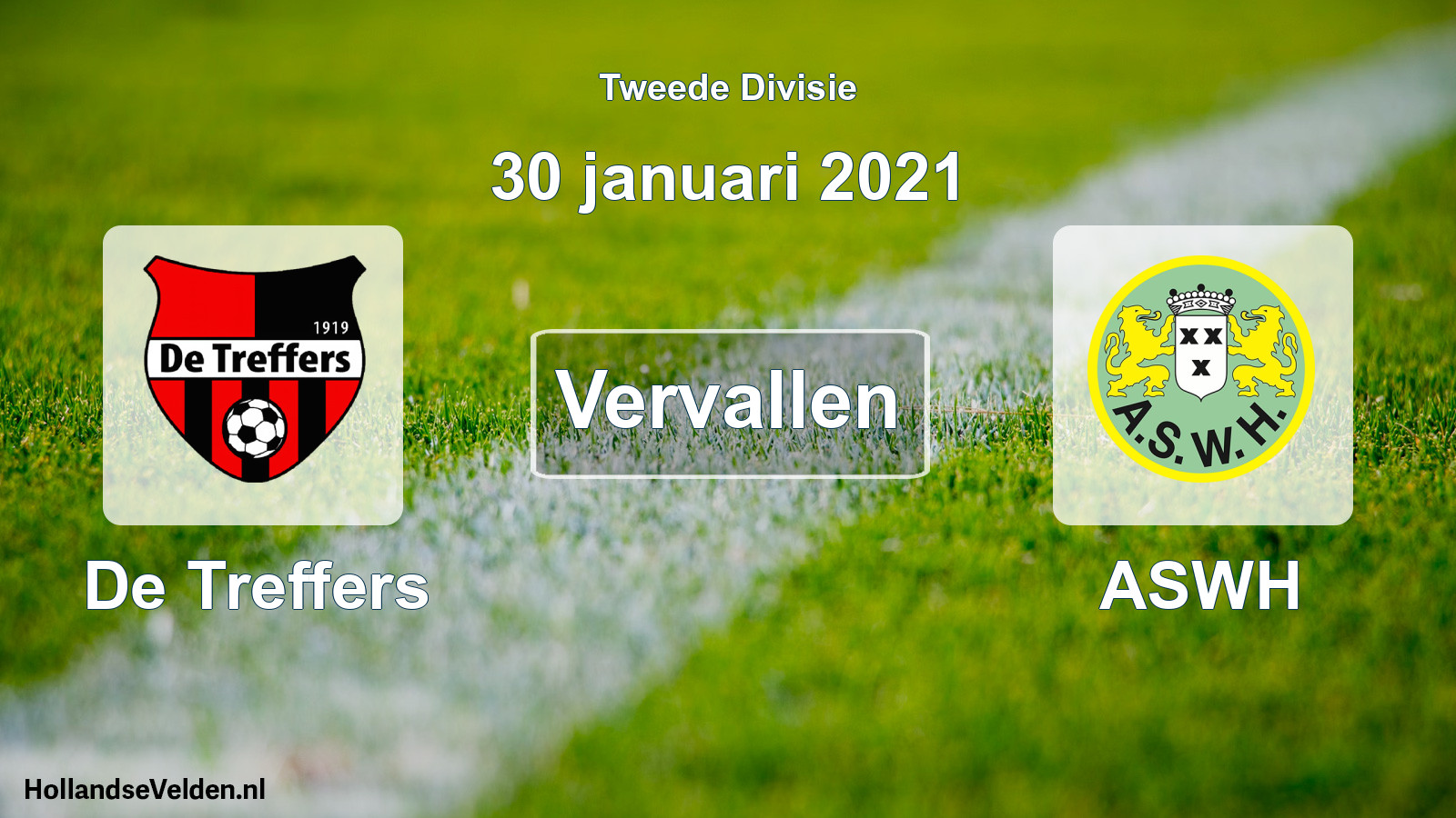 Scheduled Match: De Treffers - ASWH (30 January 2021)