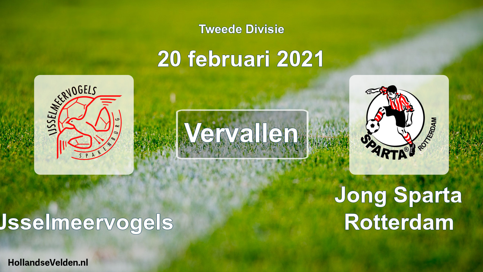 Scheduled Match: IJsselmeervogels - Jong Sparta Rotterdam (20 February 2021)