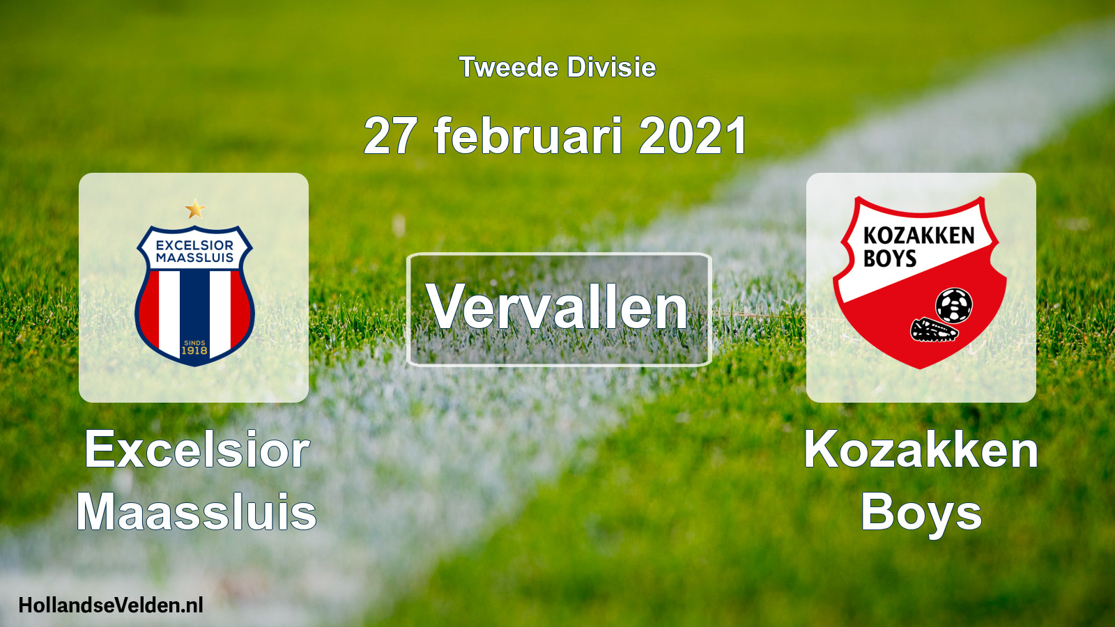 Scheduled Match: Excelsior Maassluis - Kozakken Boys (27 February 2021)