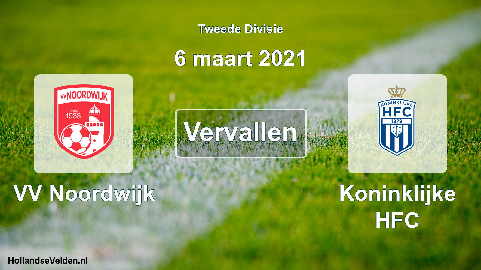 Scheduled Match: VV Noordwijk - Koninklijke HFC (6 March 2021)