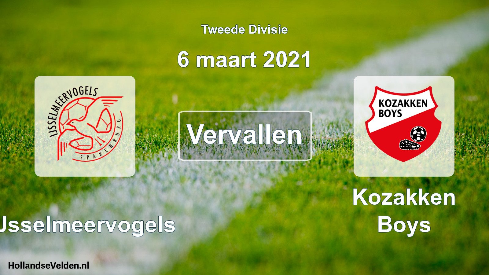 Scheduled Match: IJsselmeervogels - Kozakken Boys (6 March 2021)