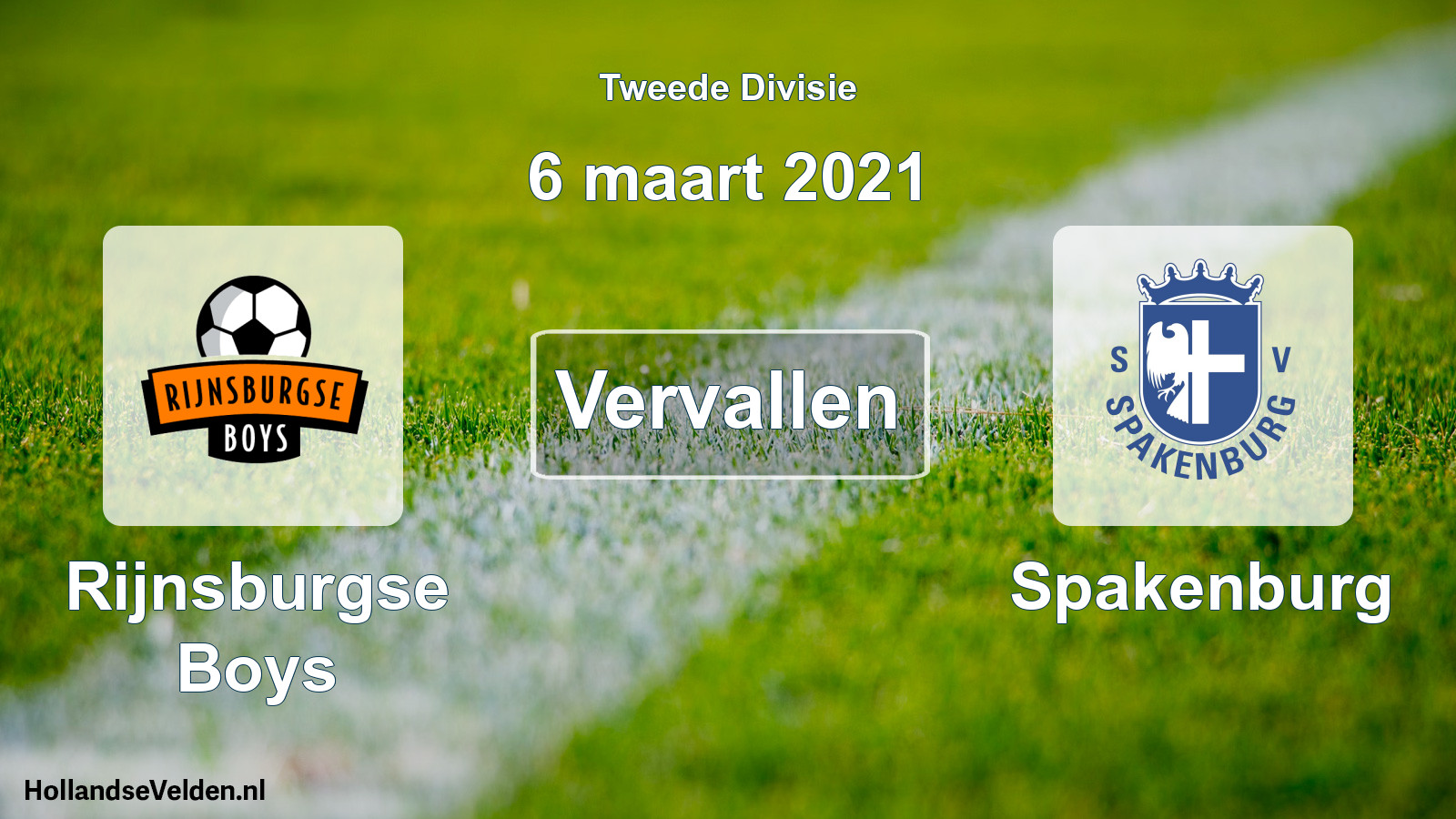 Scheduled Match: Rijnsburgse Boys - Spakenburg (6 March 2021)