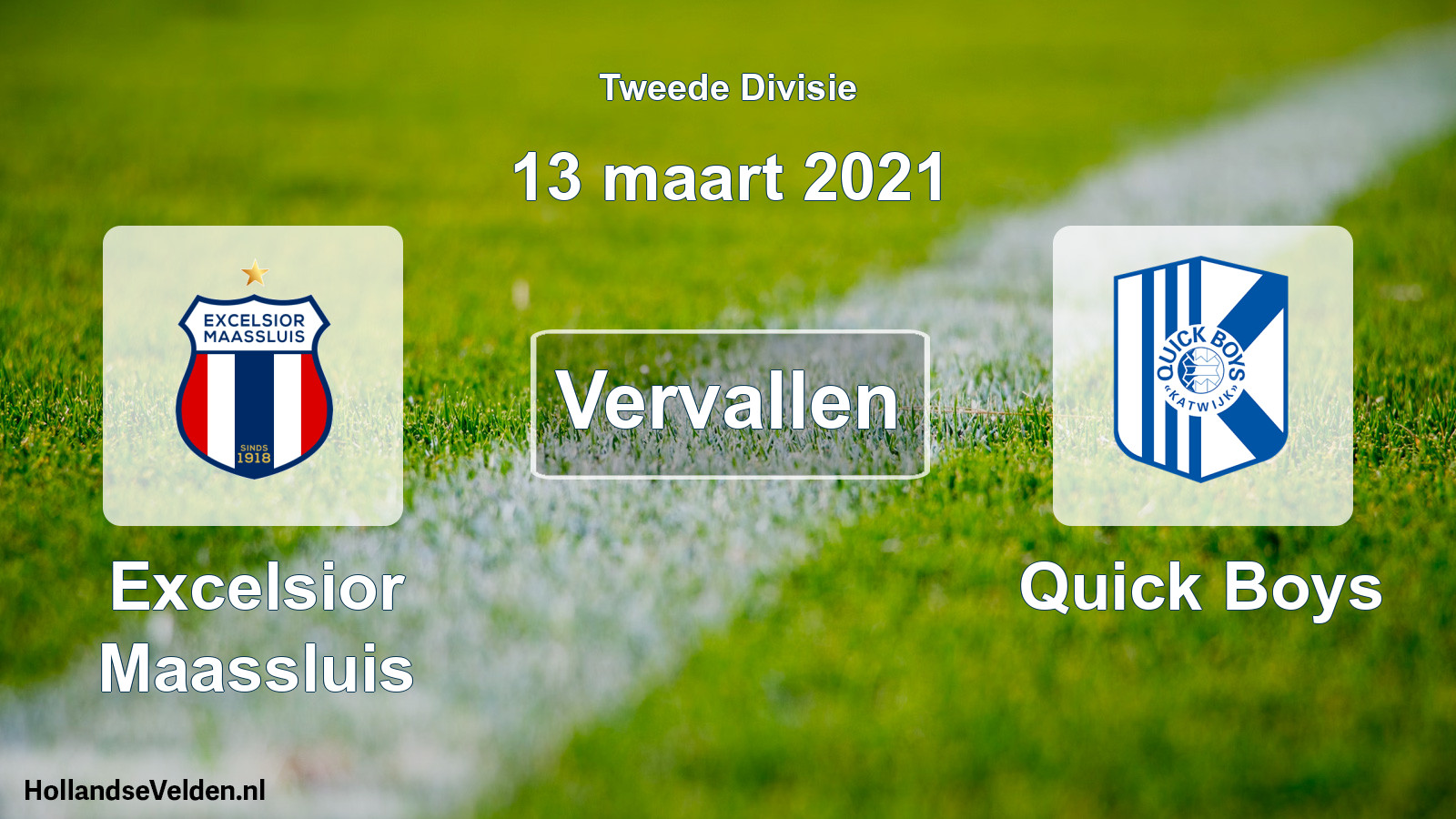Scheduled Match: Excelsior Maassluis - Quick Boys (13 March 2021)