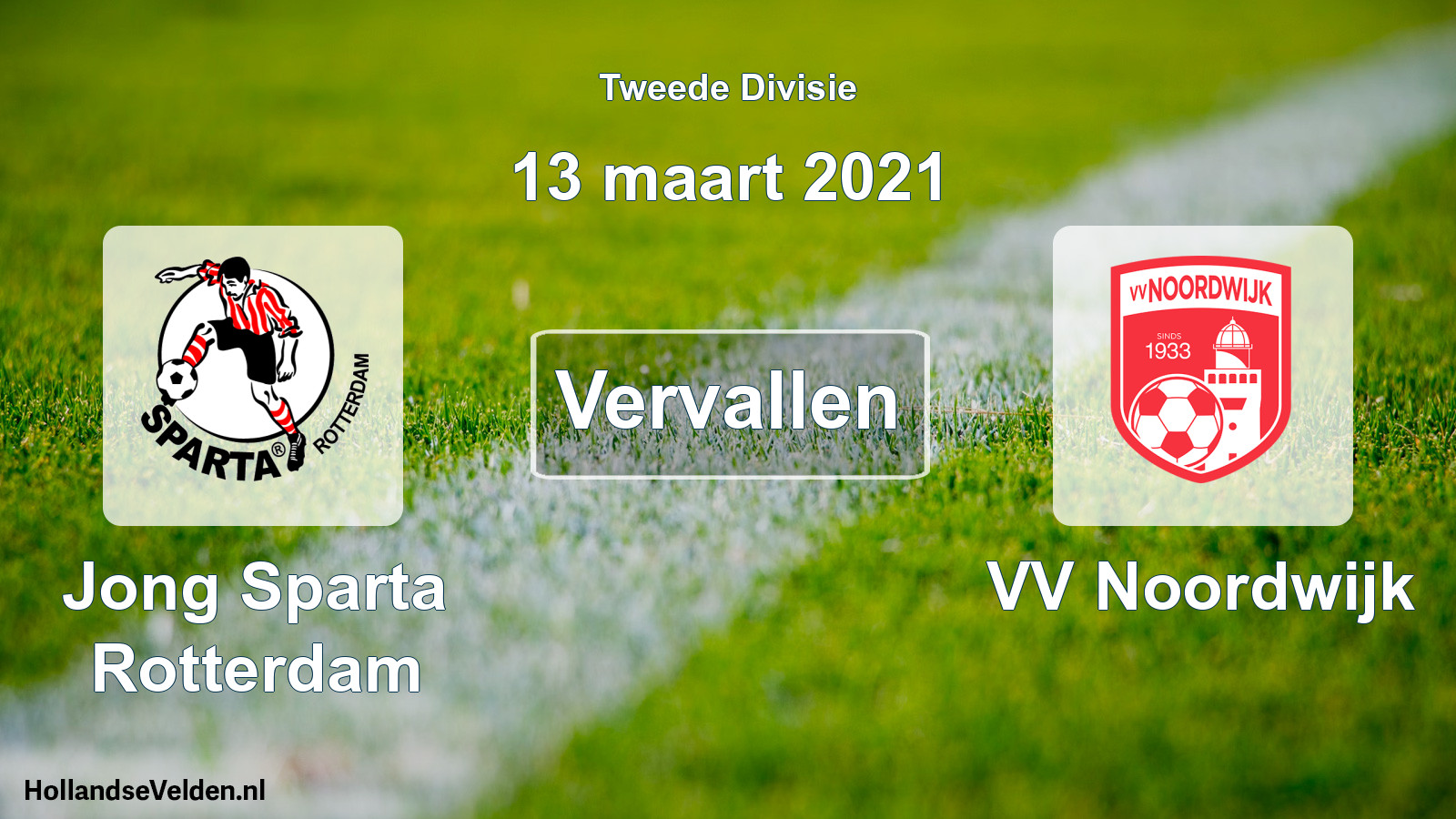 Scheduled Match: Jong Sparta Rotterdam - VV Noordwijk (13 March 2021)