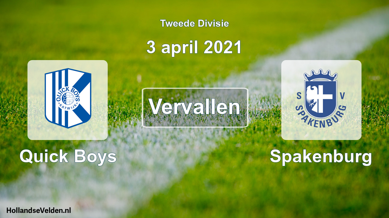 Scheduled Match: Quick Boys - Spakenburg (3 April 2021)
