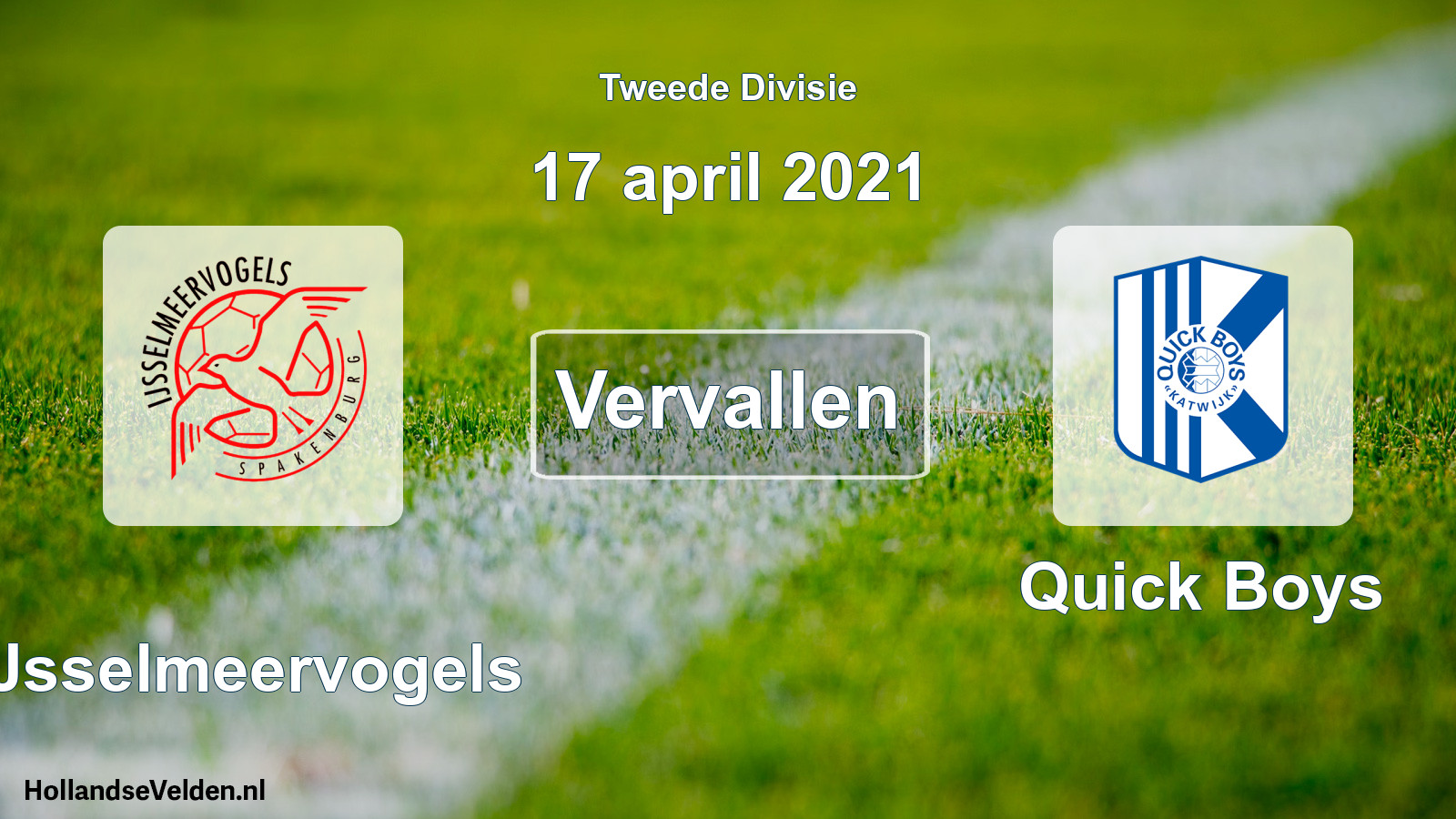 Scheduled Match: IJsselmeervogels - Quick Boys (17 April 2021)