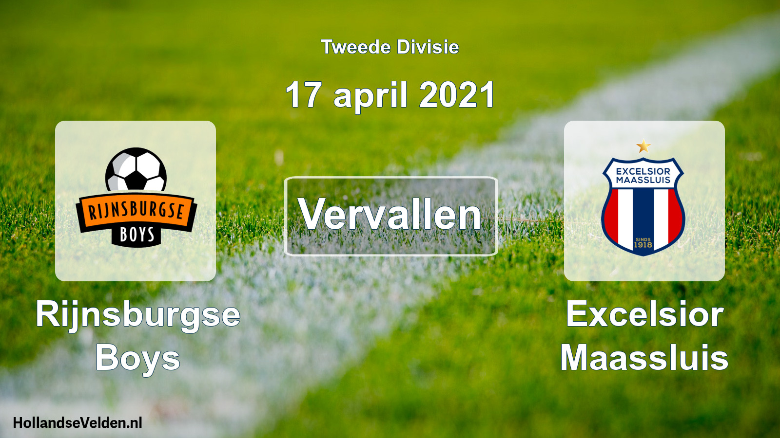Scheduled Match: Rijnsburgse Boys - Excelsior Maassluis (17 April 2021)