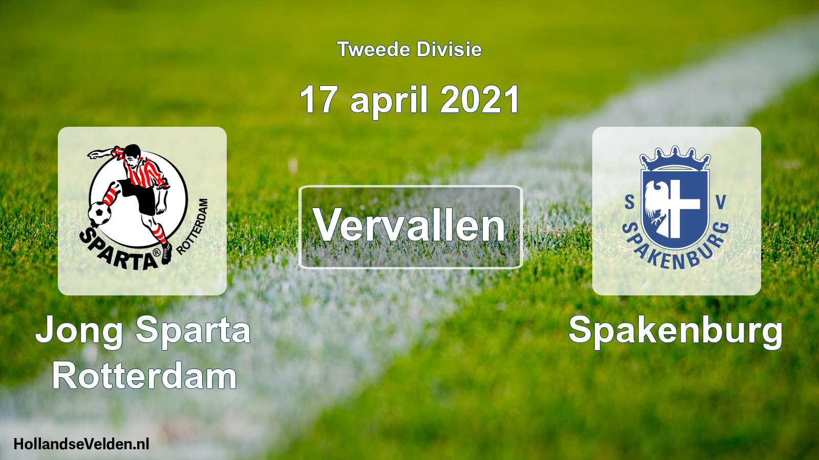 Scheduled Match: Jong Sparta Rotterdam - Spakenburg (17 April 2021)