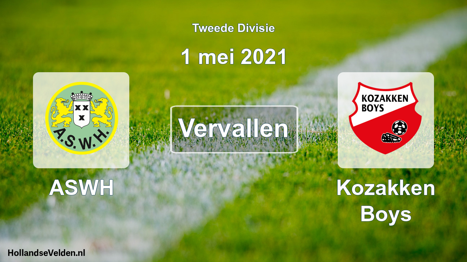 Scheduled Match: ASWH - Kozakken Boys (1 May 2021)