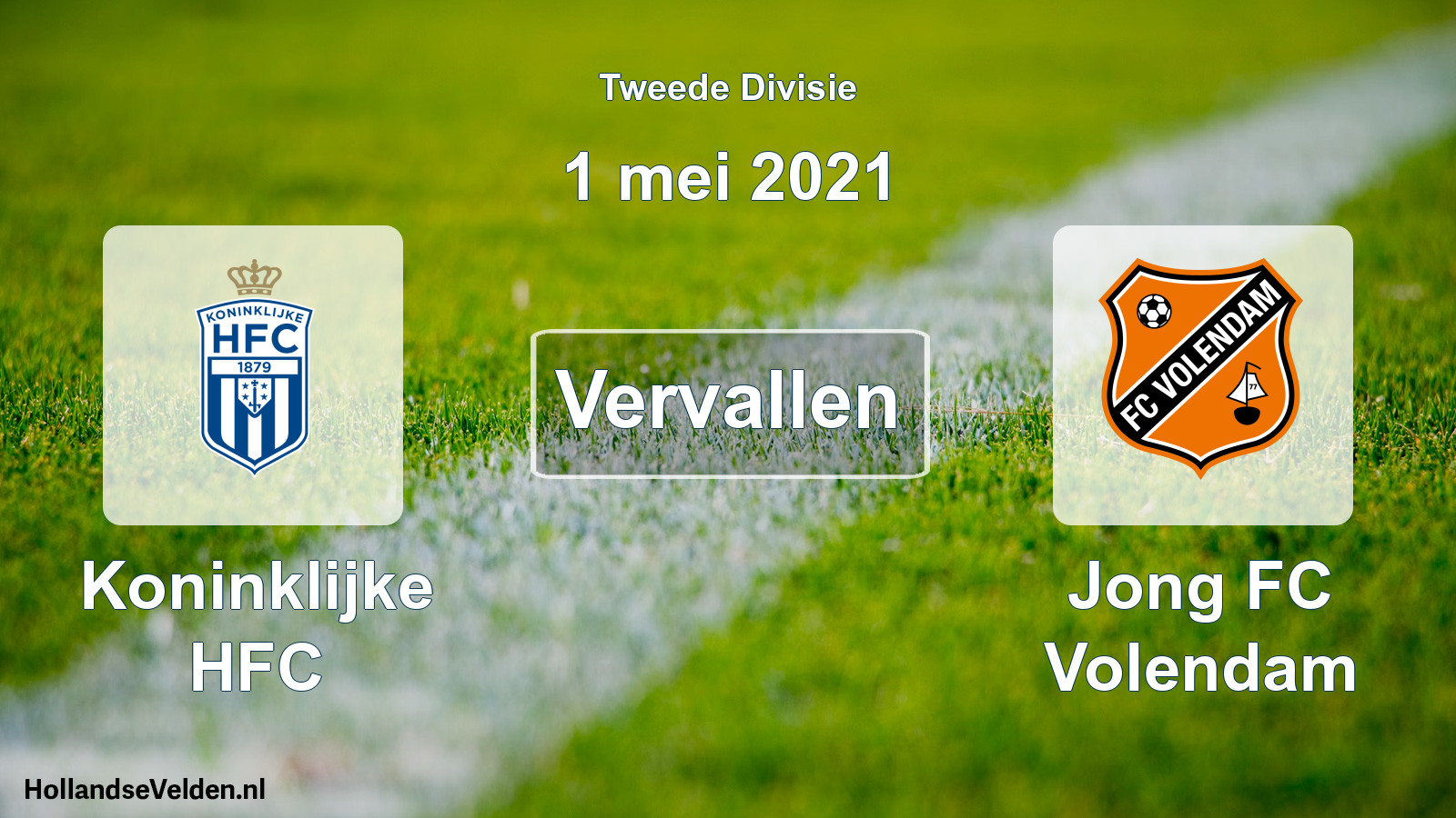 Scheduled Match: Koninklijke HFC - Jong FC Volendam (1 May 2021)