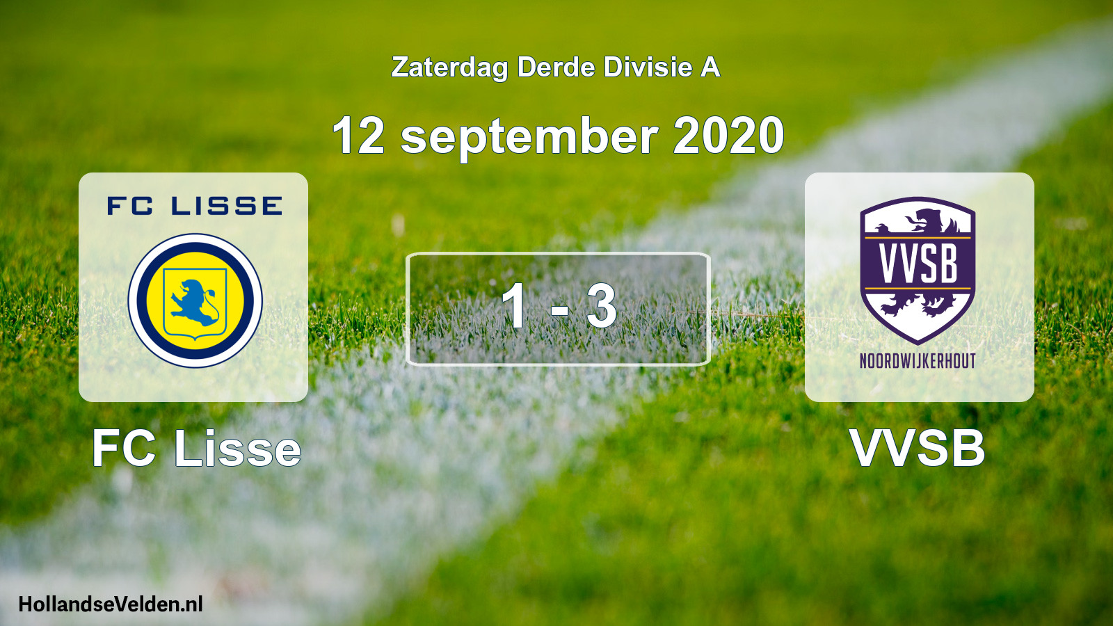 Total number of matches played: FC Lisse - VVSB 1 - 3 (12 September 2020)