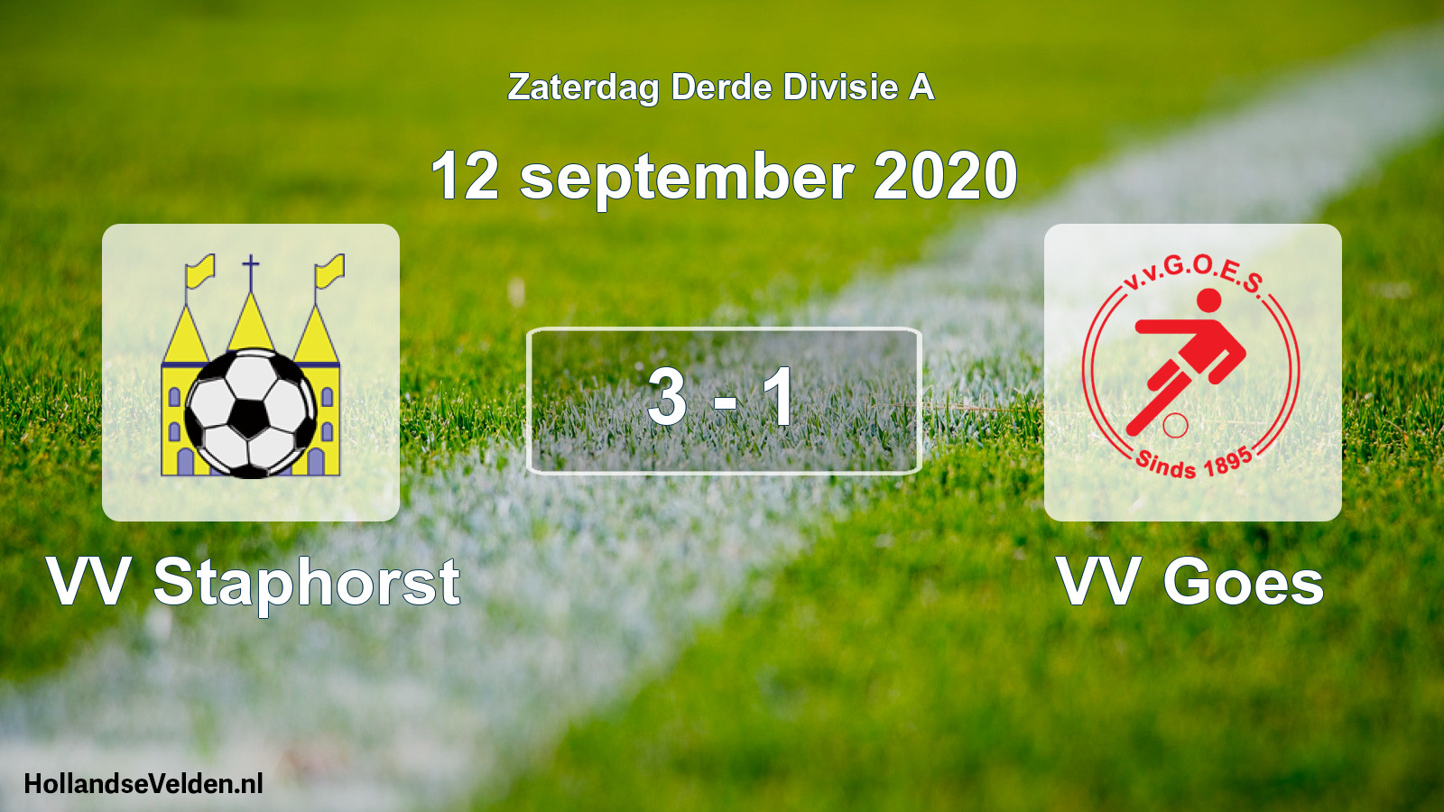 Total number of matches played: VV Staphorst - VV Goes 3 - 1 (12 September 2020)