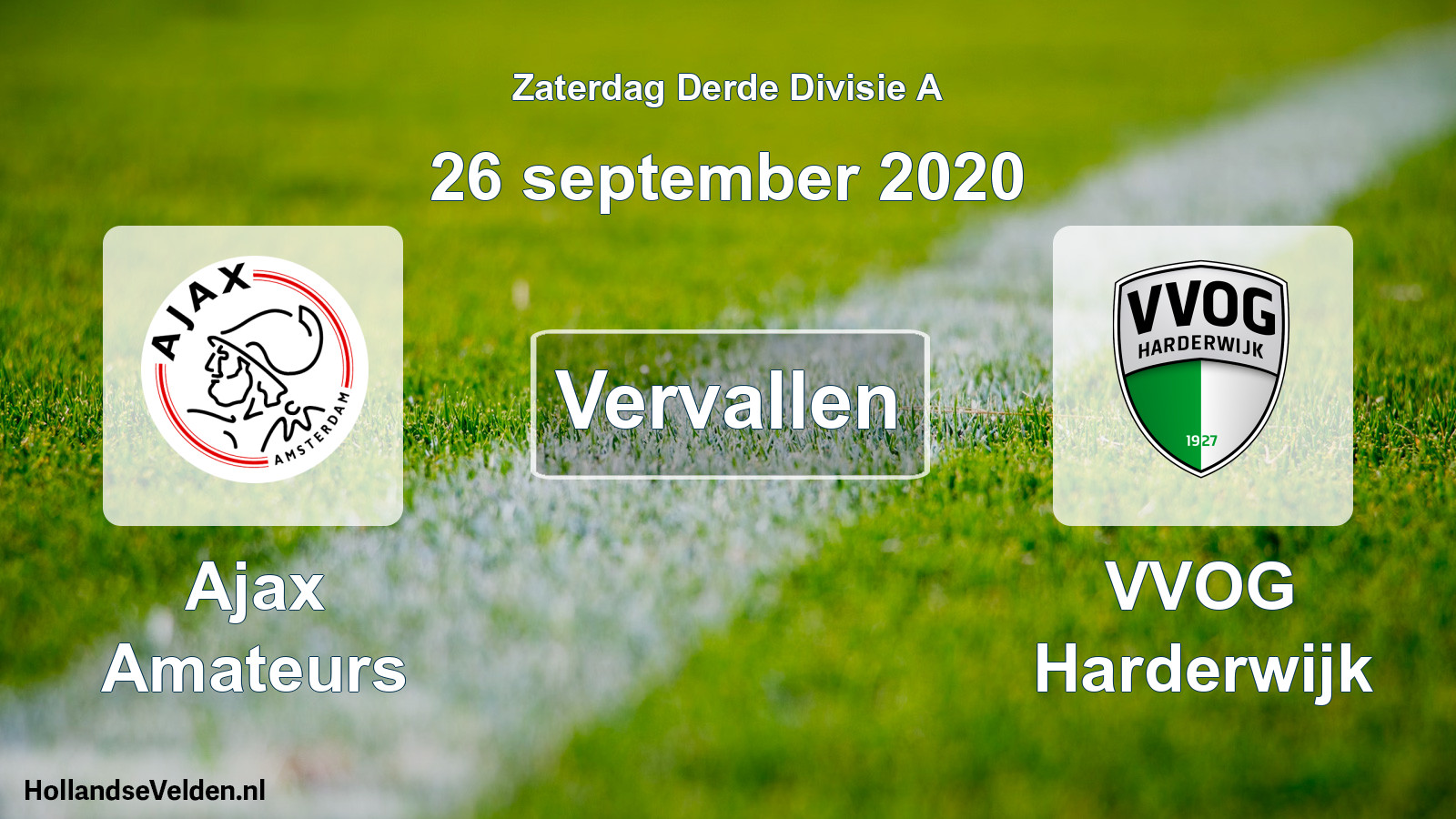 Scheduled Match: Ajax Amateurs - VVOG Harderwijk (26 September 2020)