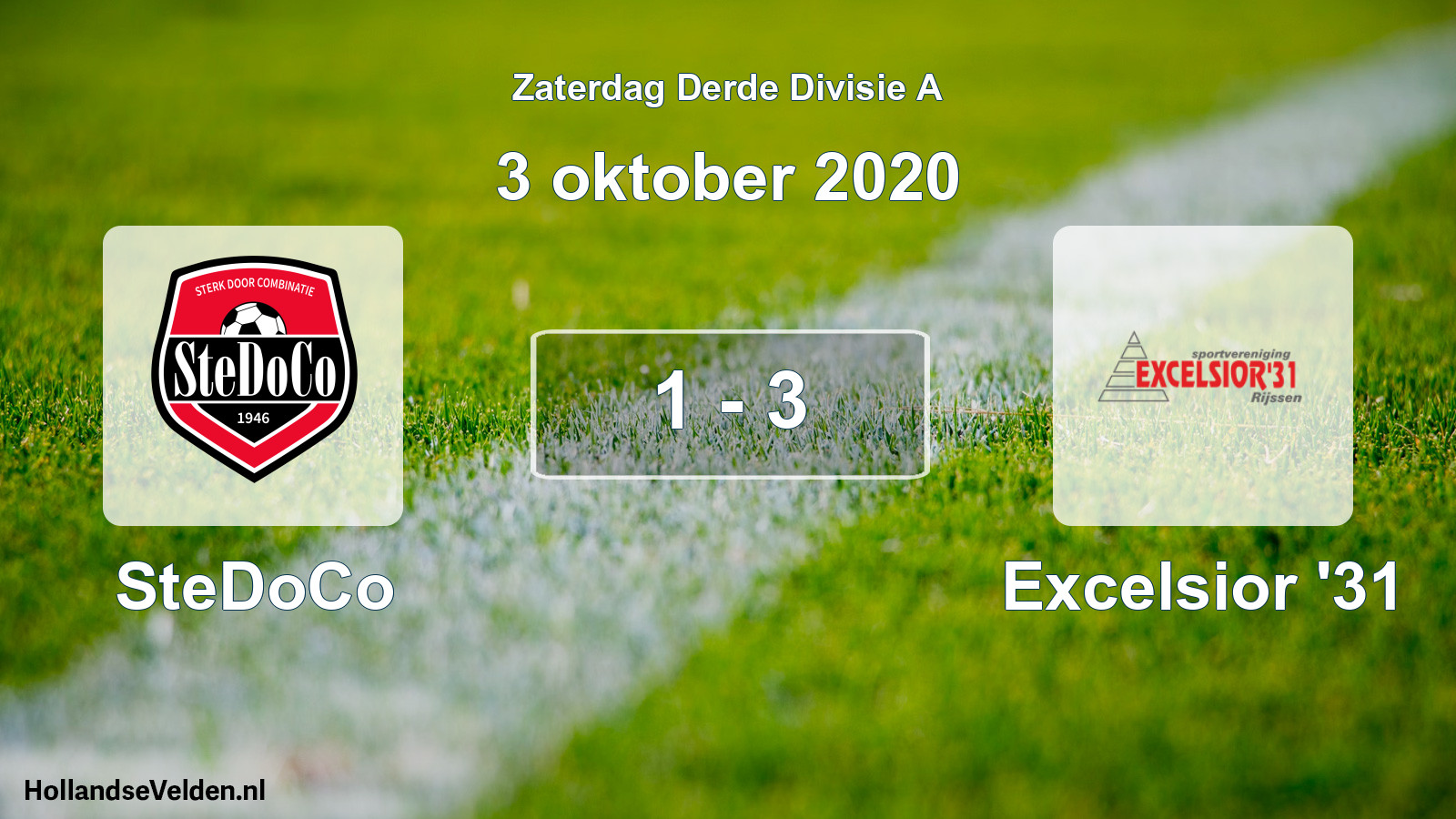 Total number of matches played: SteDoCo - Excelsior '31 1 - 3 (3 October 2020)