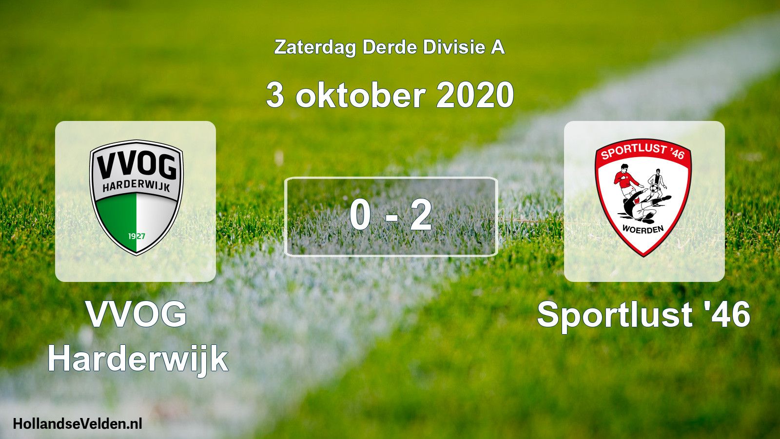 Total number of matches played: VVOG Harderwijk - Sportlust '46 0 - 2 (3 October 2020)