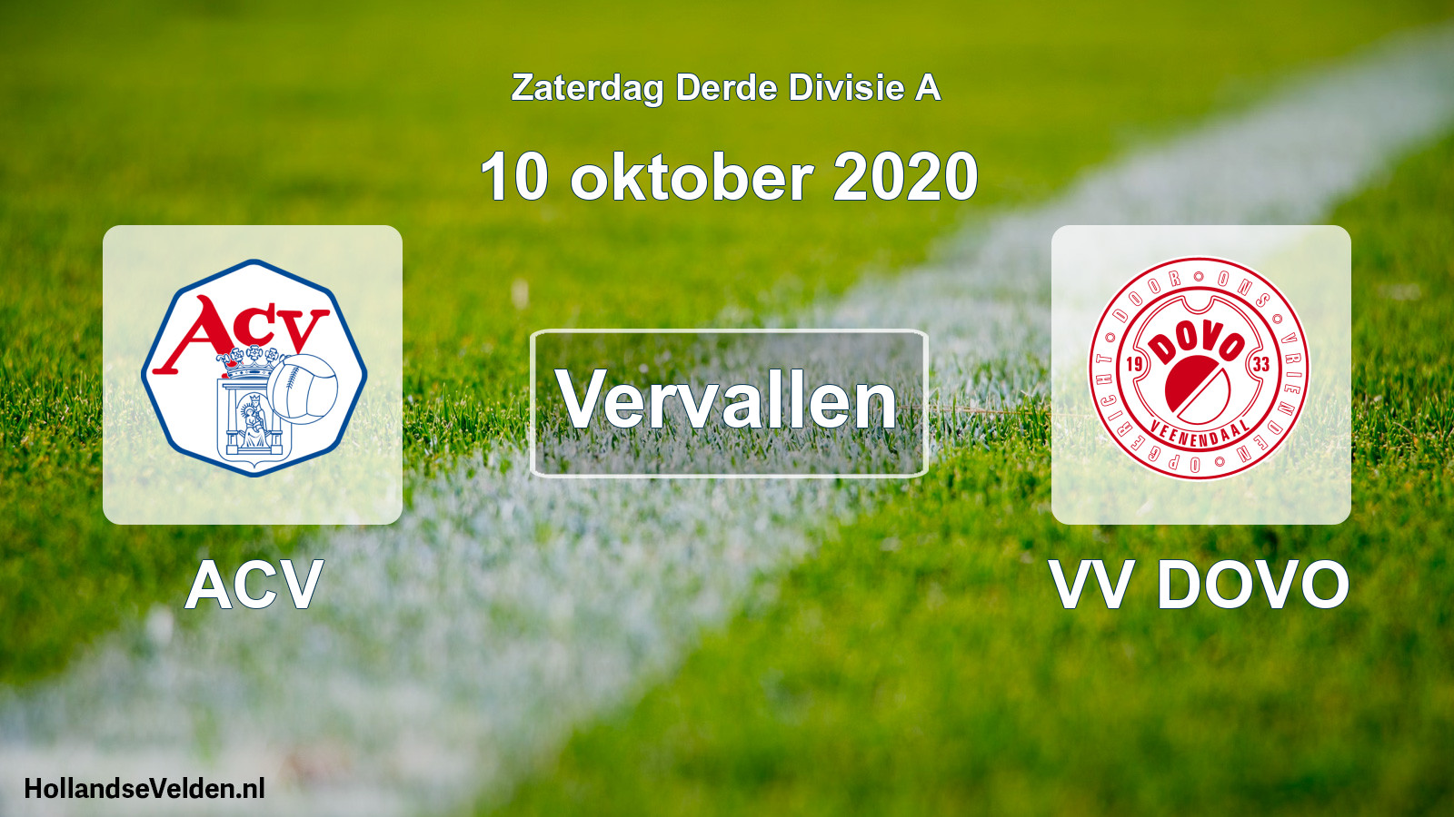 Scheduled Match: ACV - VV DOVO (10 October 2020)