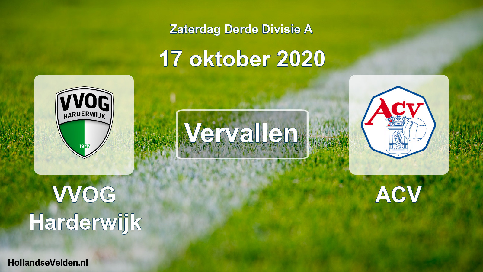 Scheduled Match: VVOG Harderwijk - ACV (17 October 2020)