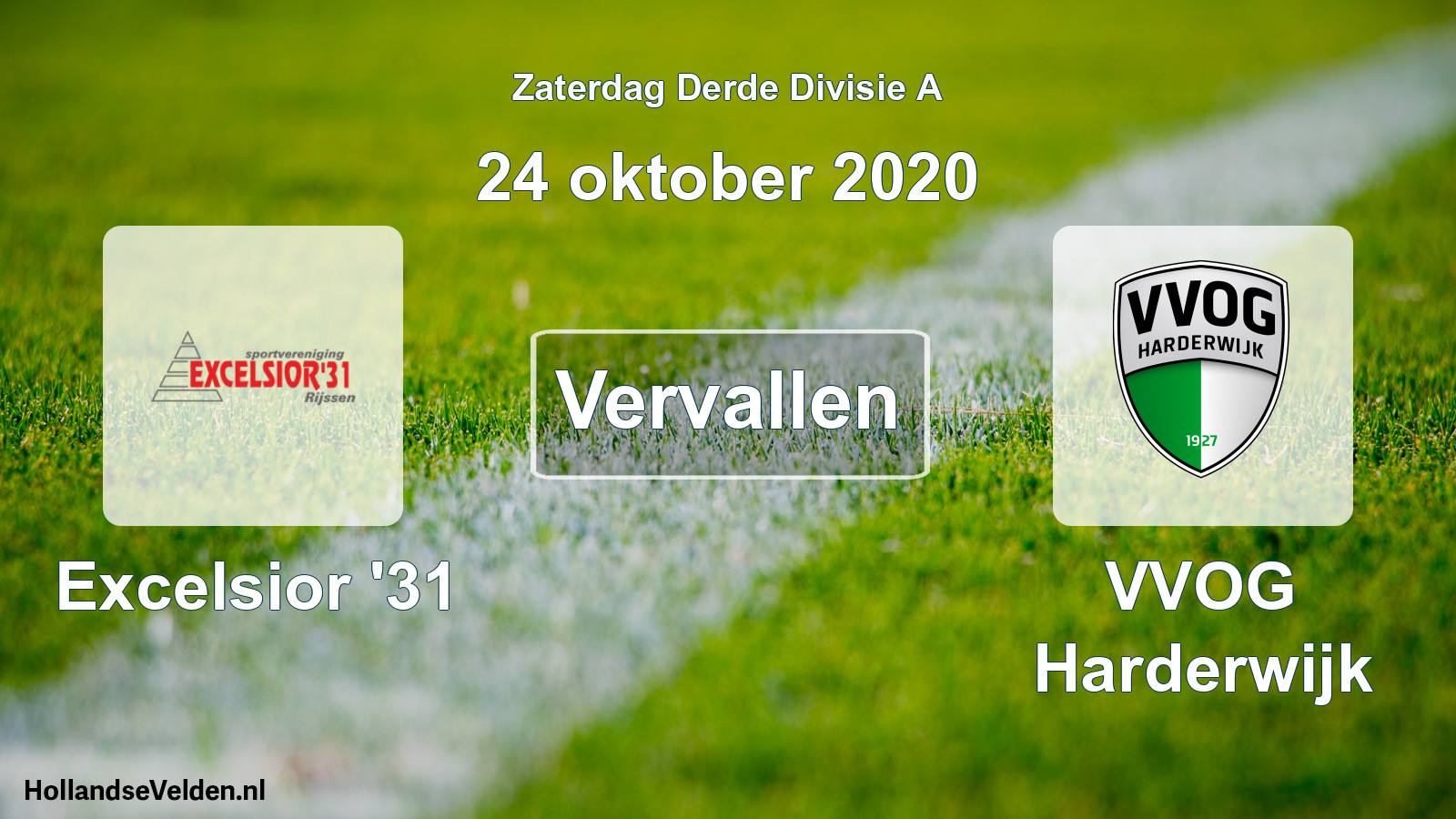 Scheduled Match: Excelsior '31 - VVOG Harderwijk (24 October 2020)